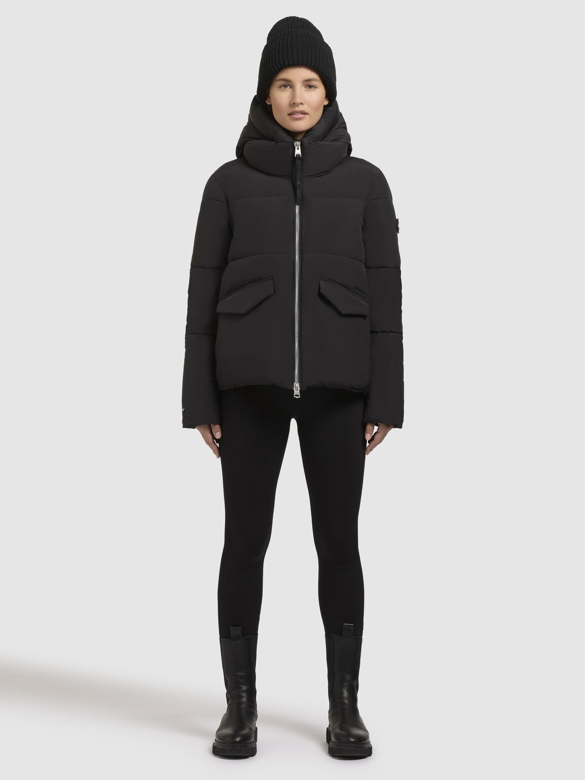 khujo-jacke-tira-schwarz-kapuzenjacke-damen-gesteppt image 2