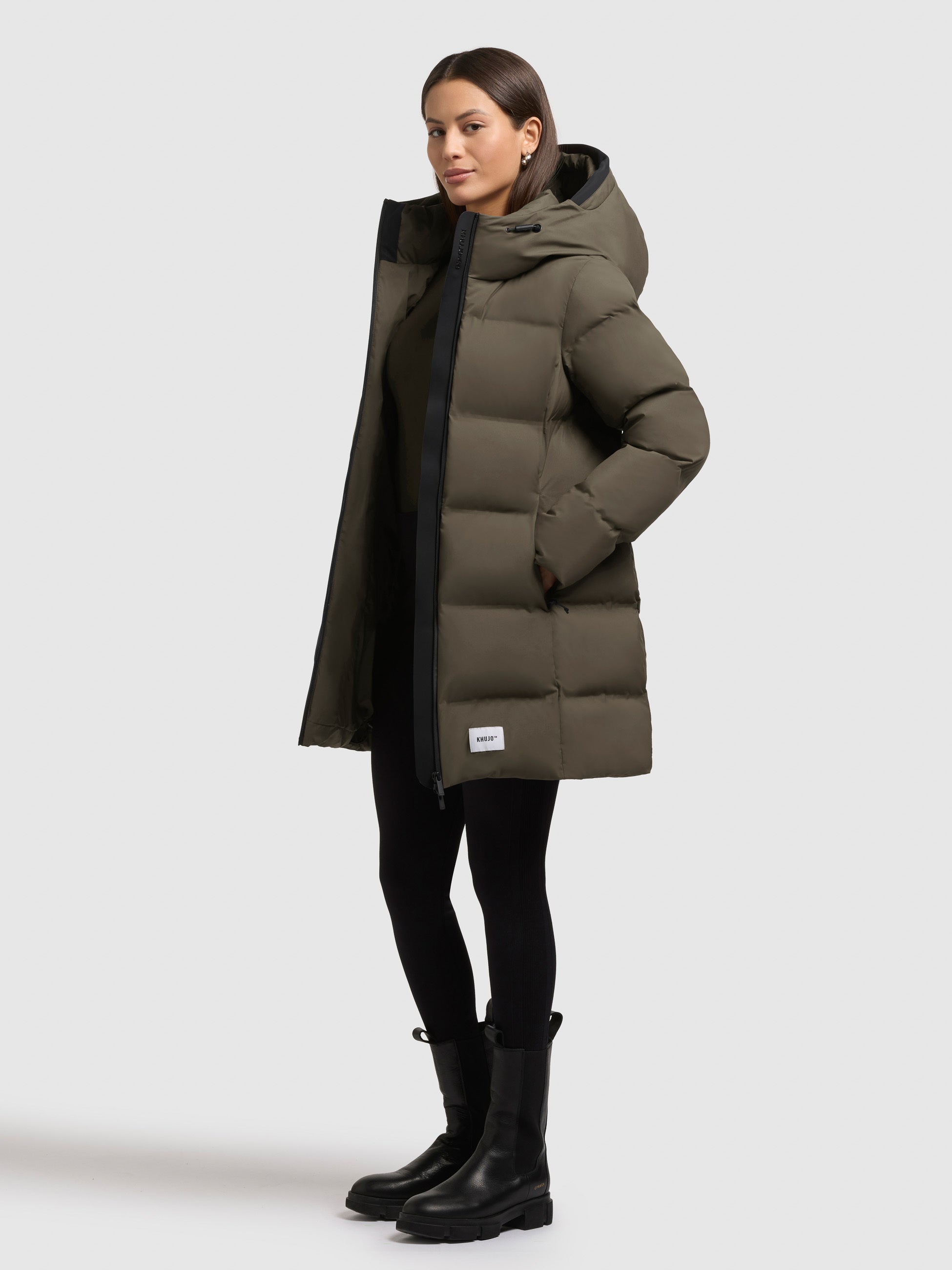 khujo-jacke-tanare4-light-moss-green-damen-steppjacke-slim-fit image 1