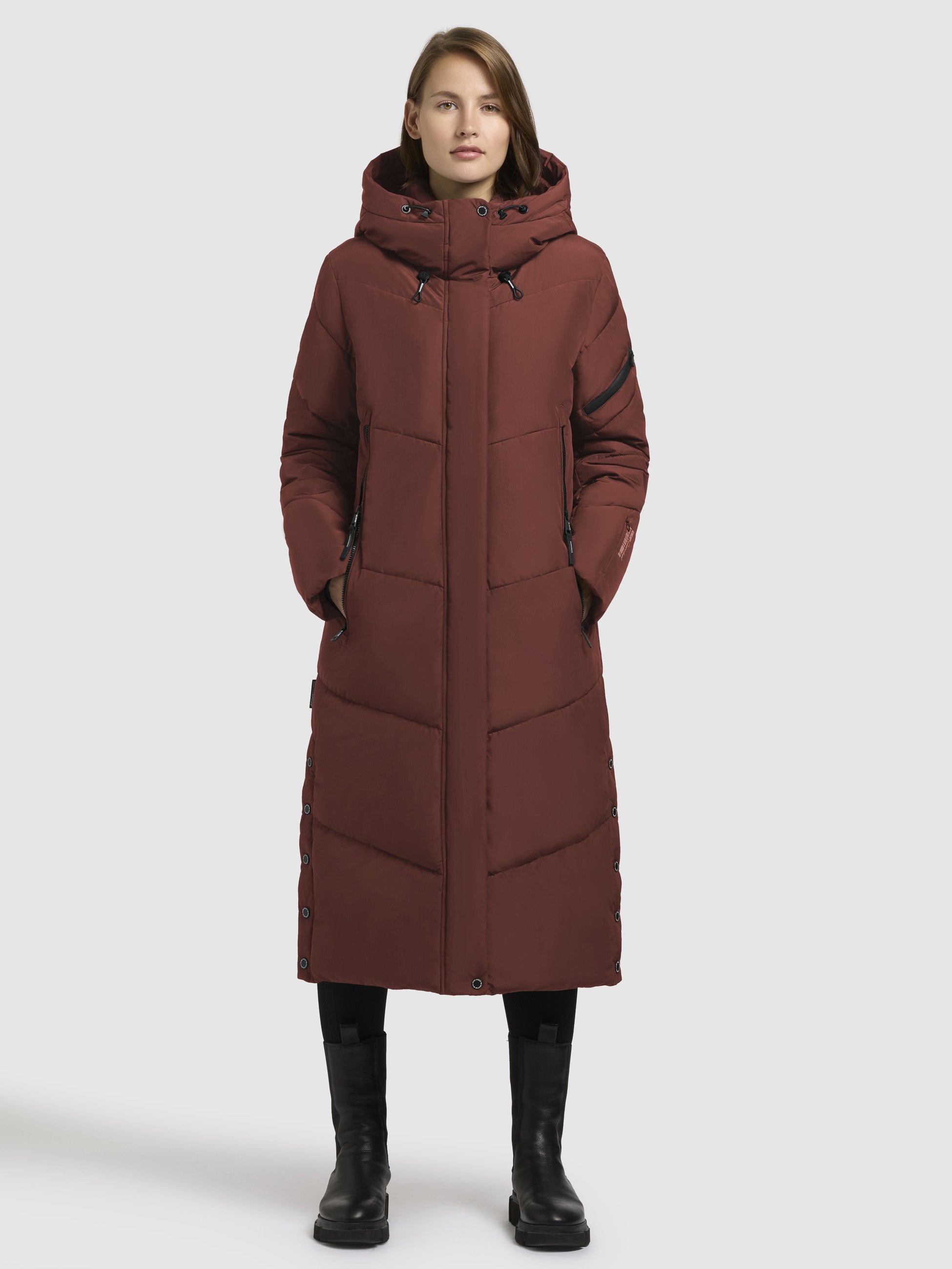 khujo-mantel-sonje6-dunkelrot-wadenlange-damen-winterjacke-gesteppt image 1