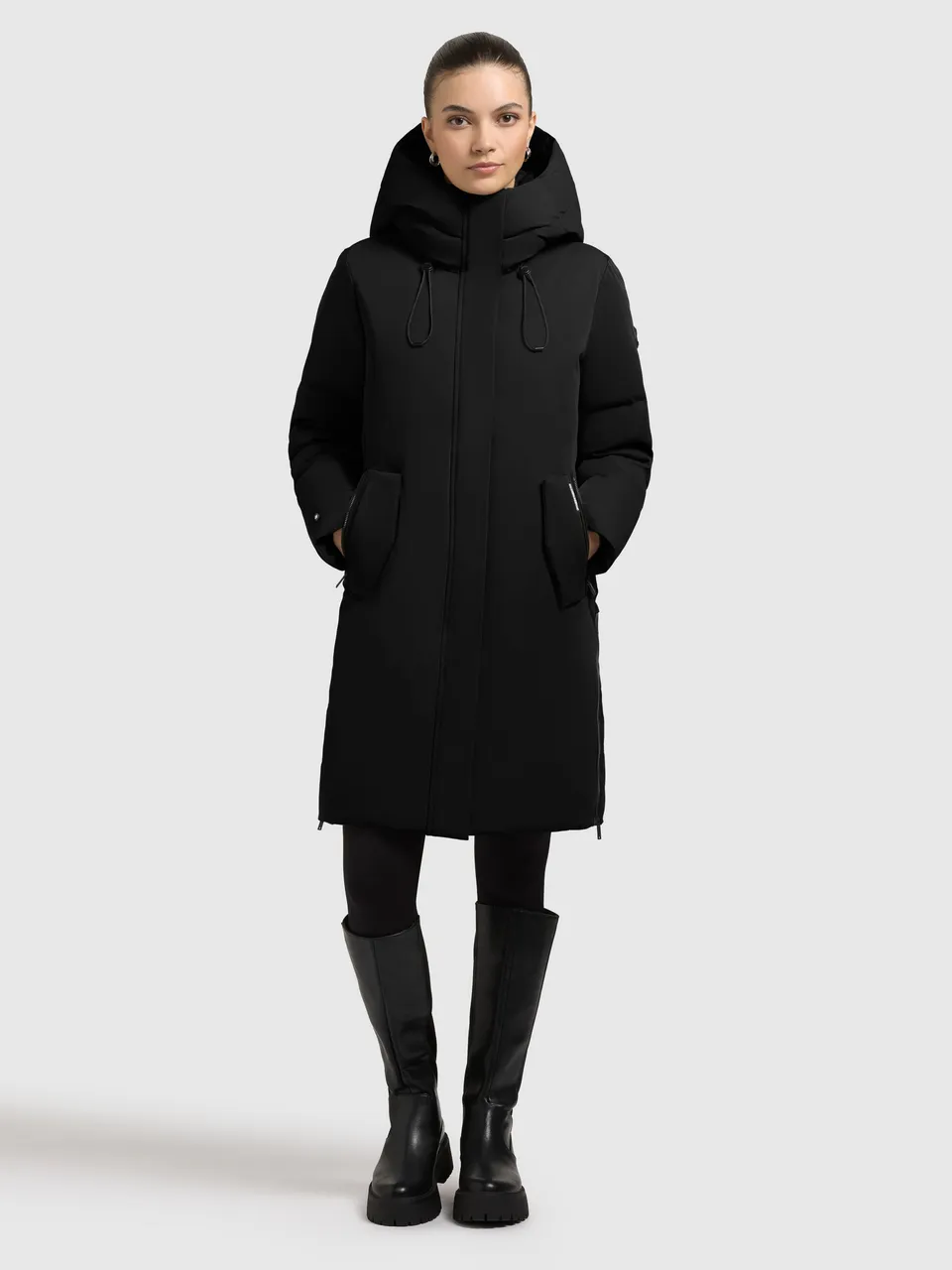 khujo-kurzmantel-nean-black-teil-gesteppter-mantel-mit-kapuze image 1