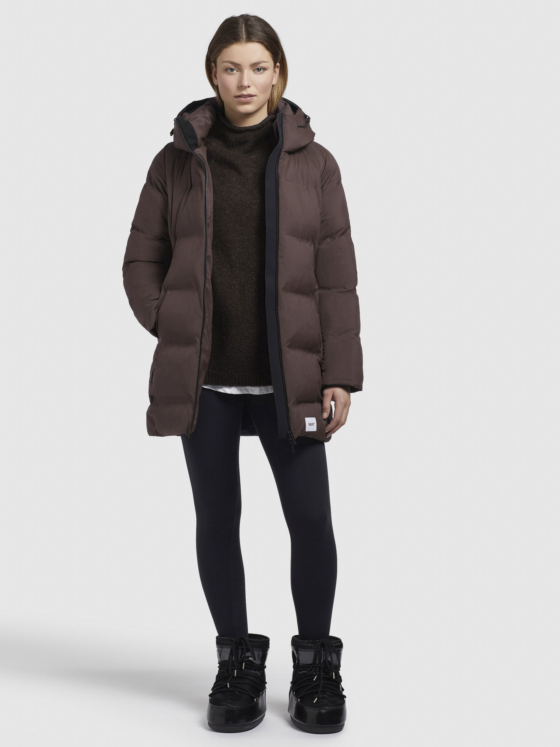 khujo-jacke-tanare2-dunkelbraun-wattierte-steppjacke-damen-regular-fit image 6