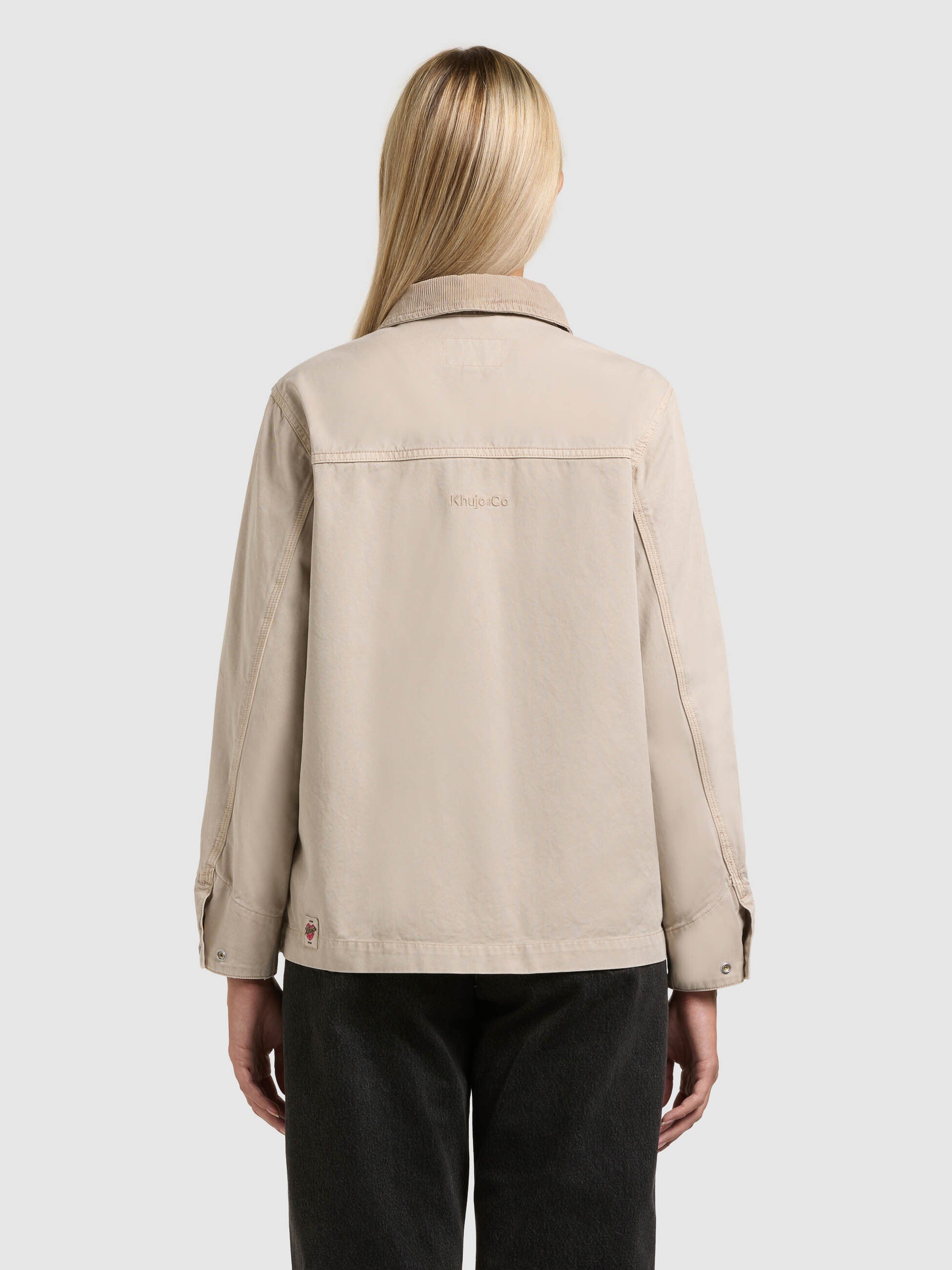 khujo-jacke-suzy-greige-damen-fieldjacket-workwear-canvas image 3
