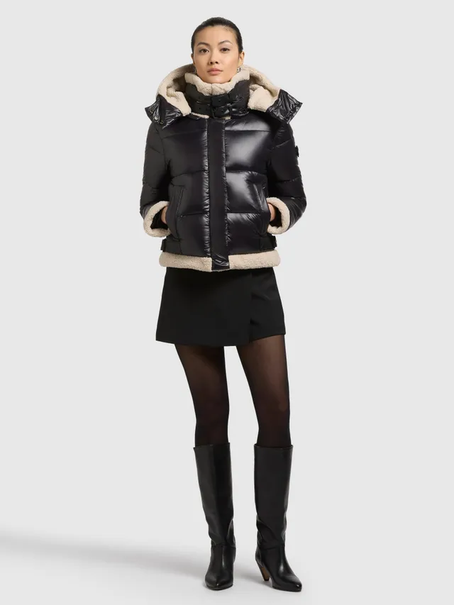 khujo-jacke-nessie2-black-kurze-damen-steppjacke-mit-teddyfleece image 1