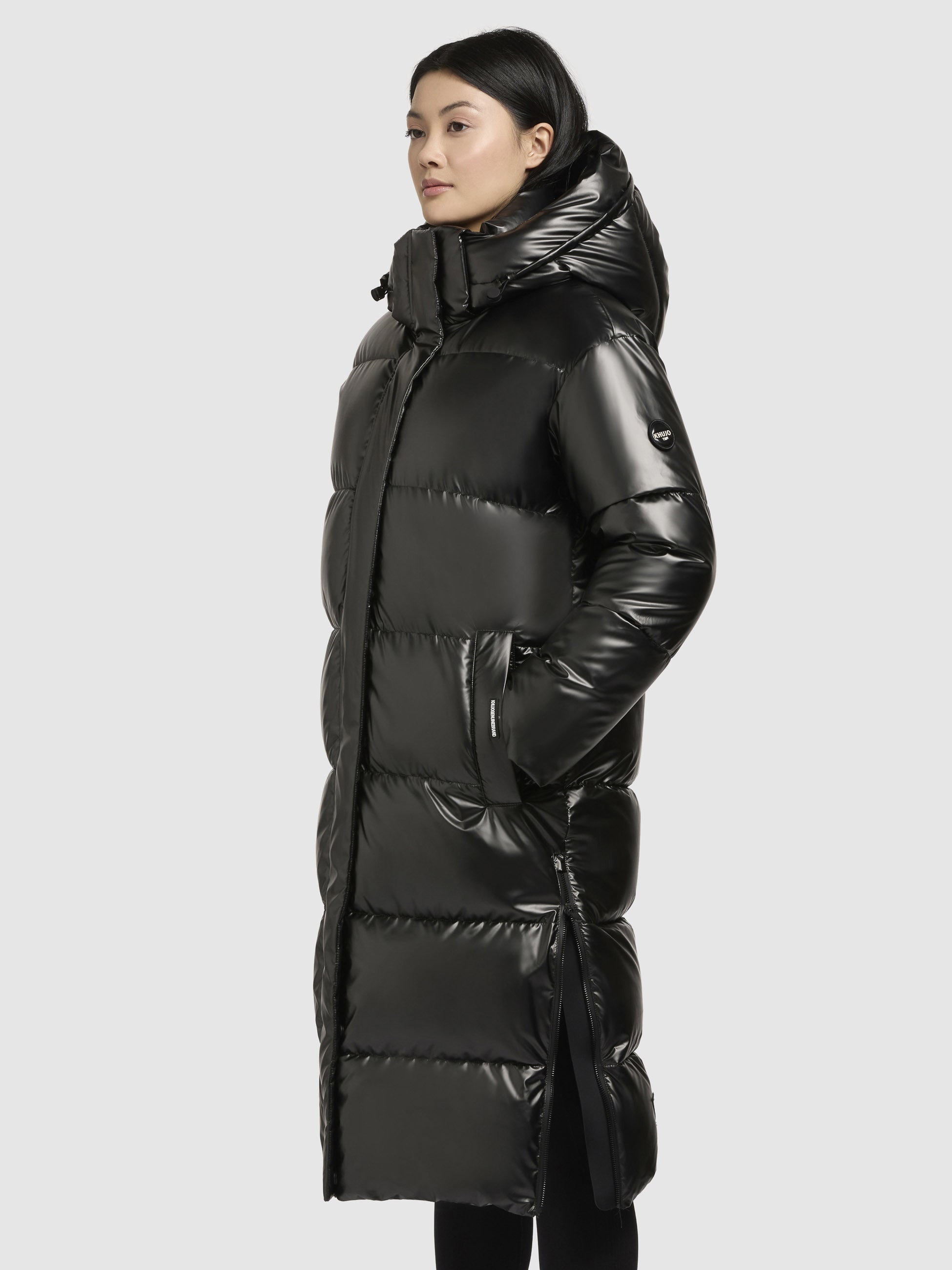 khujo-mantel-rachel-shiny-damen-knielanger-steppmantel-dunkelgrau-gl-nzend image 5