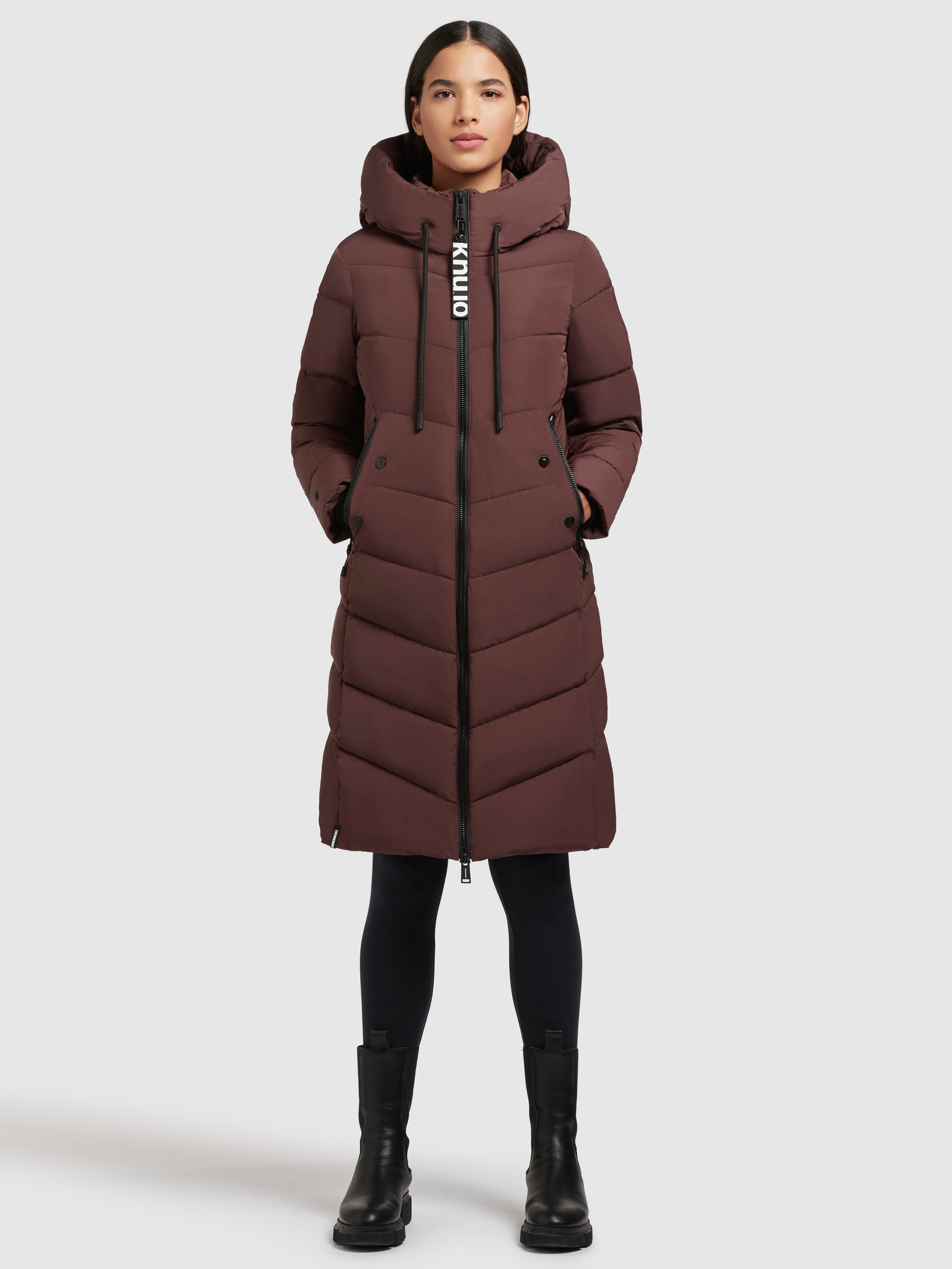 khujo-mantel-mikia-wattierter-wintermantel-knielang-in-wine-red image 1