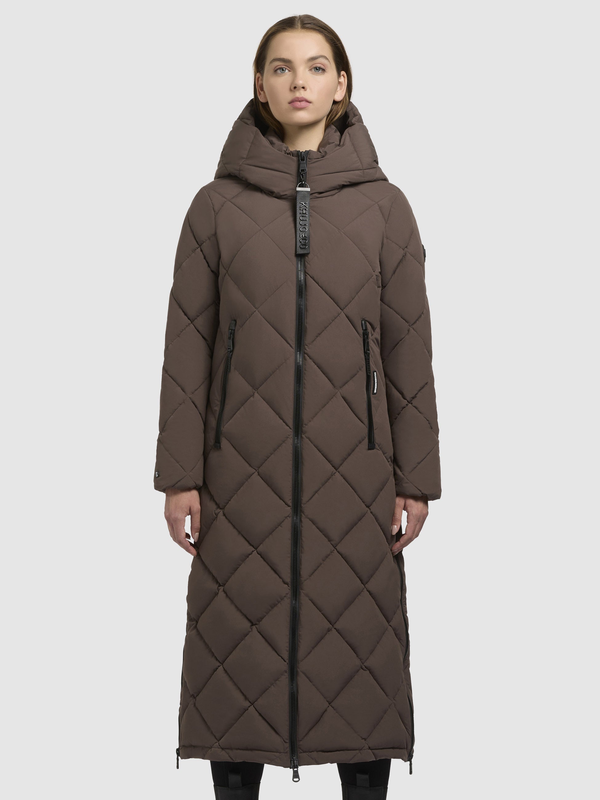 khujo-mantel-genti-taupe-dunkel-damen-steppmantel-wadenlang-regular-fit image 4