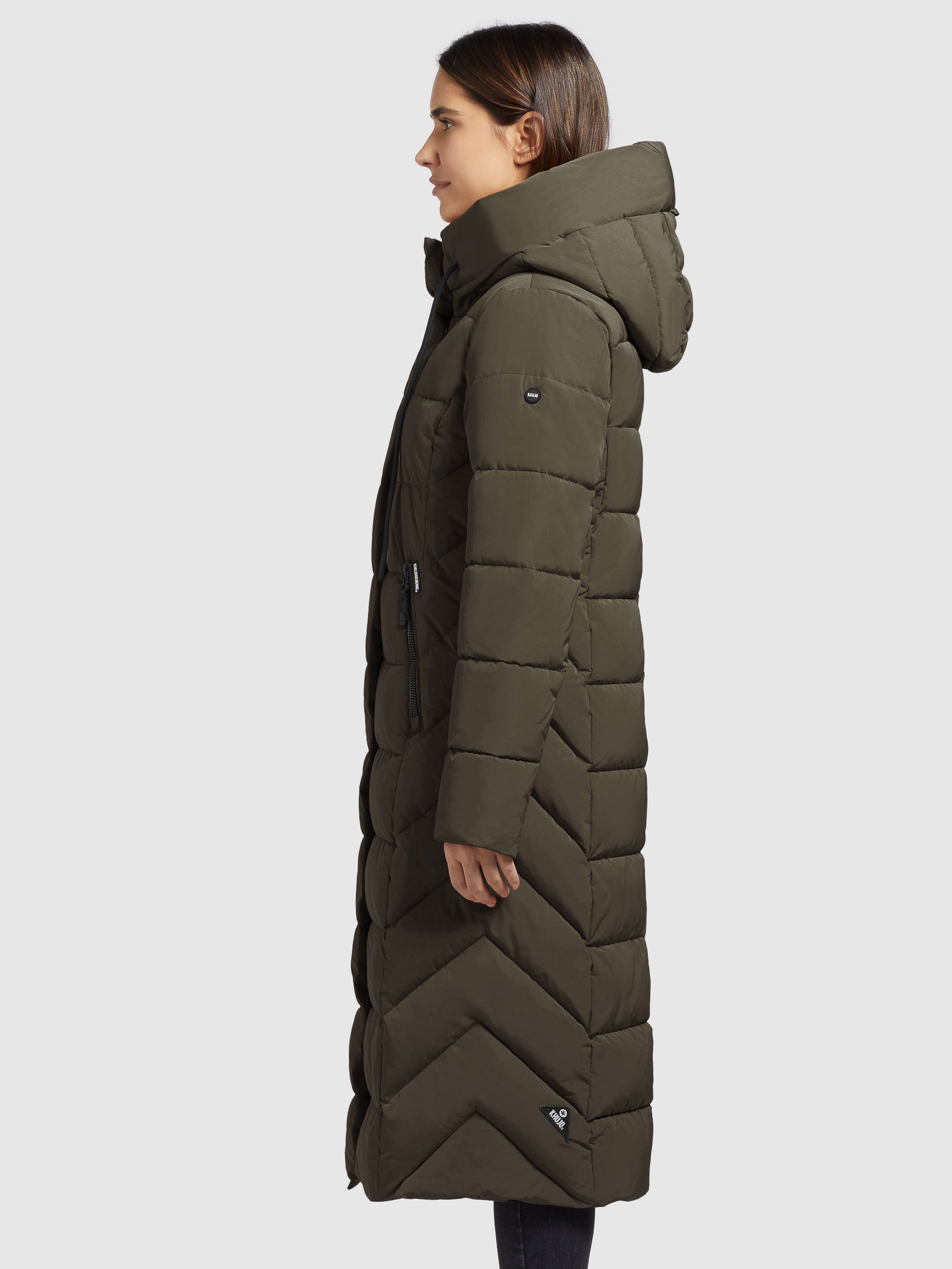 khujo-mantel-tynse-khaki-wadenlanger-damen-steppmantel-regular-fit image 5