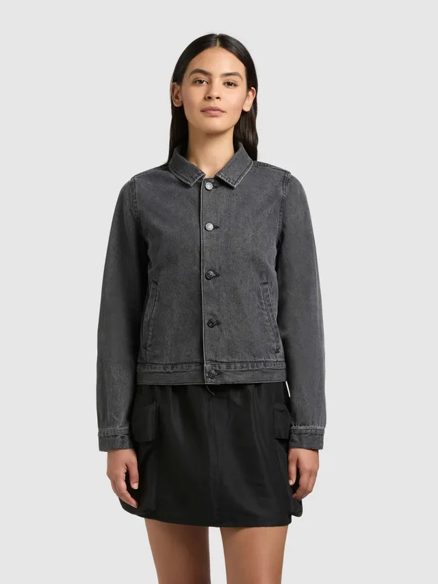 khujo-jacke-renia-jeansjacke-aus-baumwoll-denim-in-dark-grey image 1