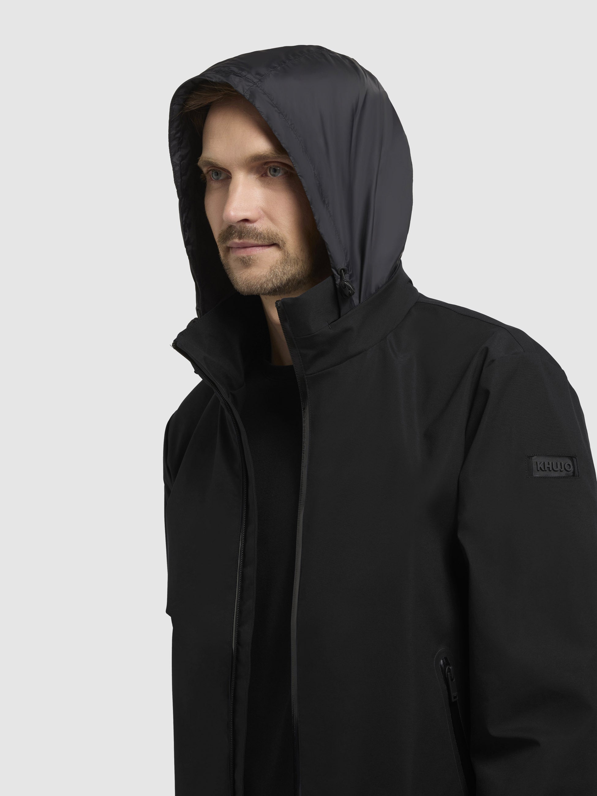 khujo-kayo-damen-jacke-schwarz-sommer-bomber-mit-kapuze image 8