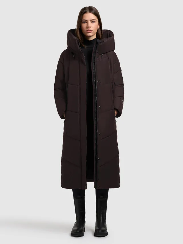 khujo-mantel-pulset-matt-moody-plum-damen-winter-steppmantel-knielang-wattiert image 1