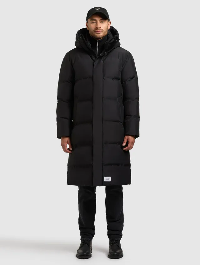 khujo-mantel-stig-black-damen-steppmantel-knielang image 1
