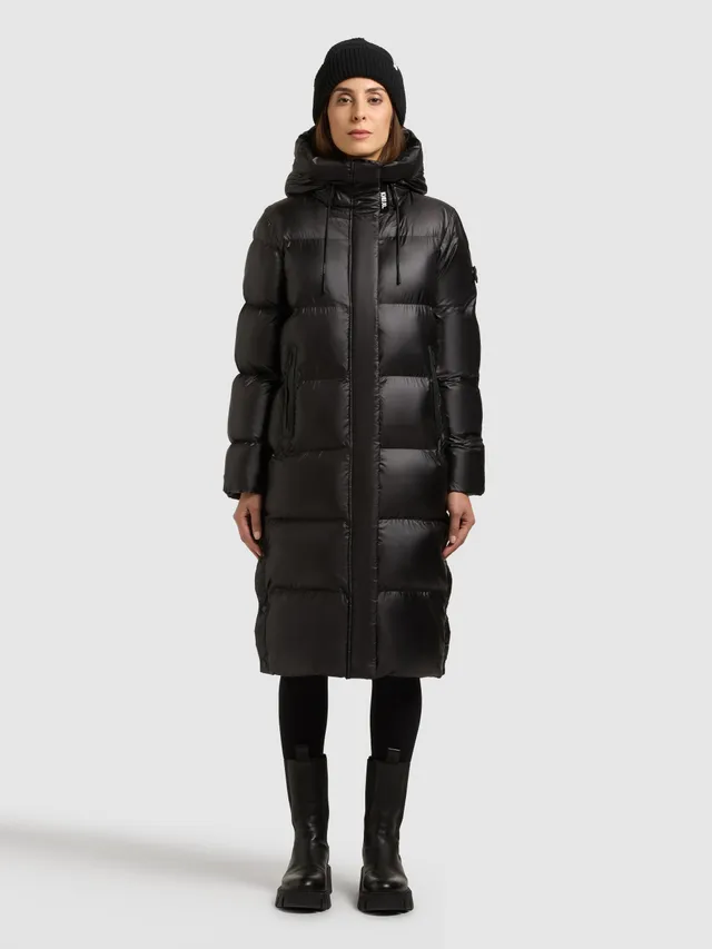 khujo-coulin-shiny-damen-steppmantel-schwarz-gl-nzend image 1