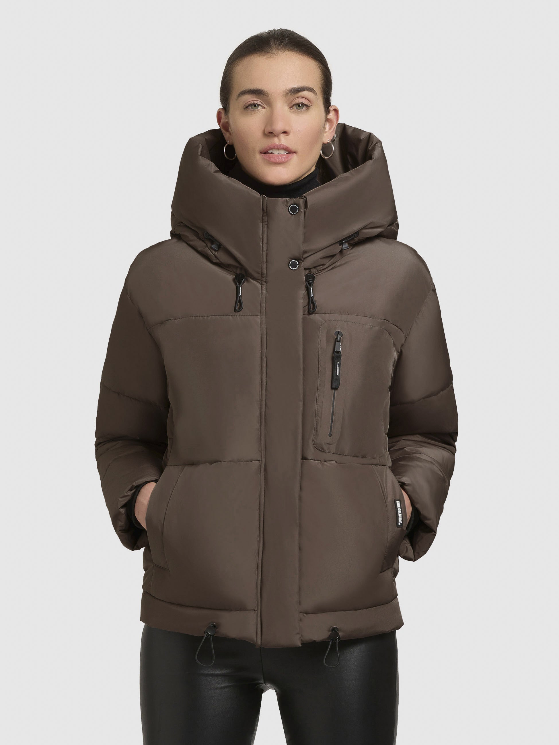 khujo-jacke-peeke-taupe-dunkel-mit-handschuhen-damen-winterjacke-gef-ttert-mit-k image 4