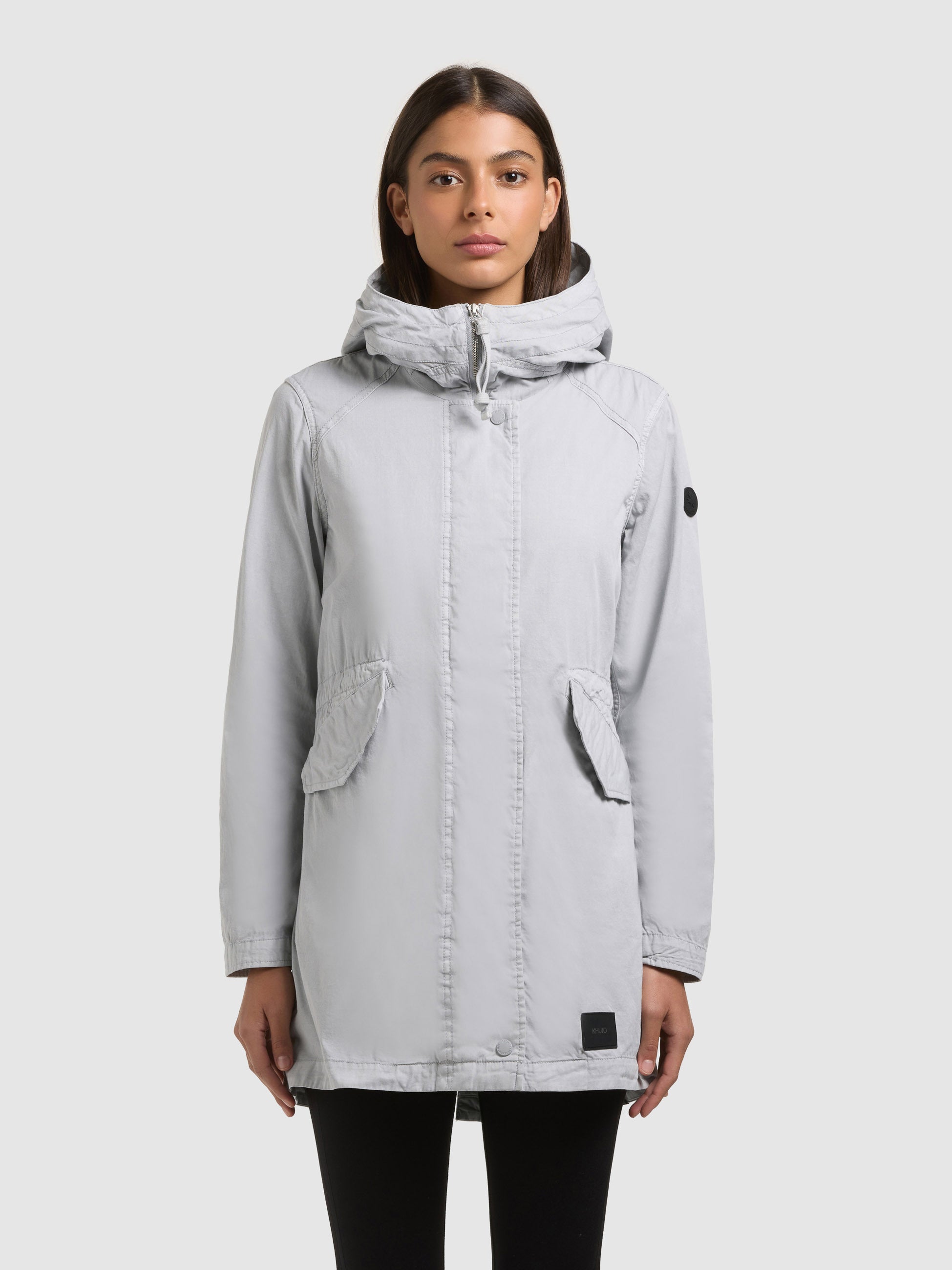khujo-parka-nika-light-grey-leichter-baumwoll-parka-damen image 1
