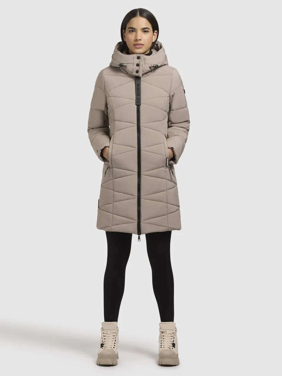 khujo-coat-fitt3-gray-beige-damen-steppmantel-regular-fit image 1