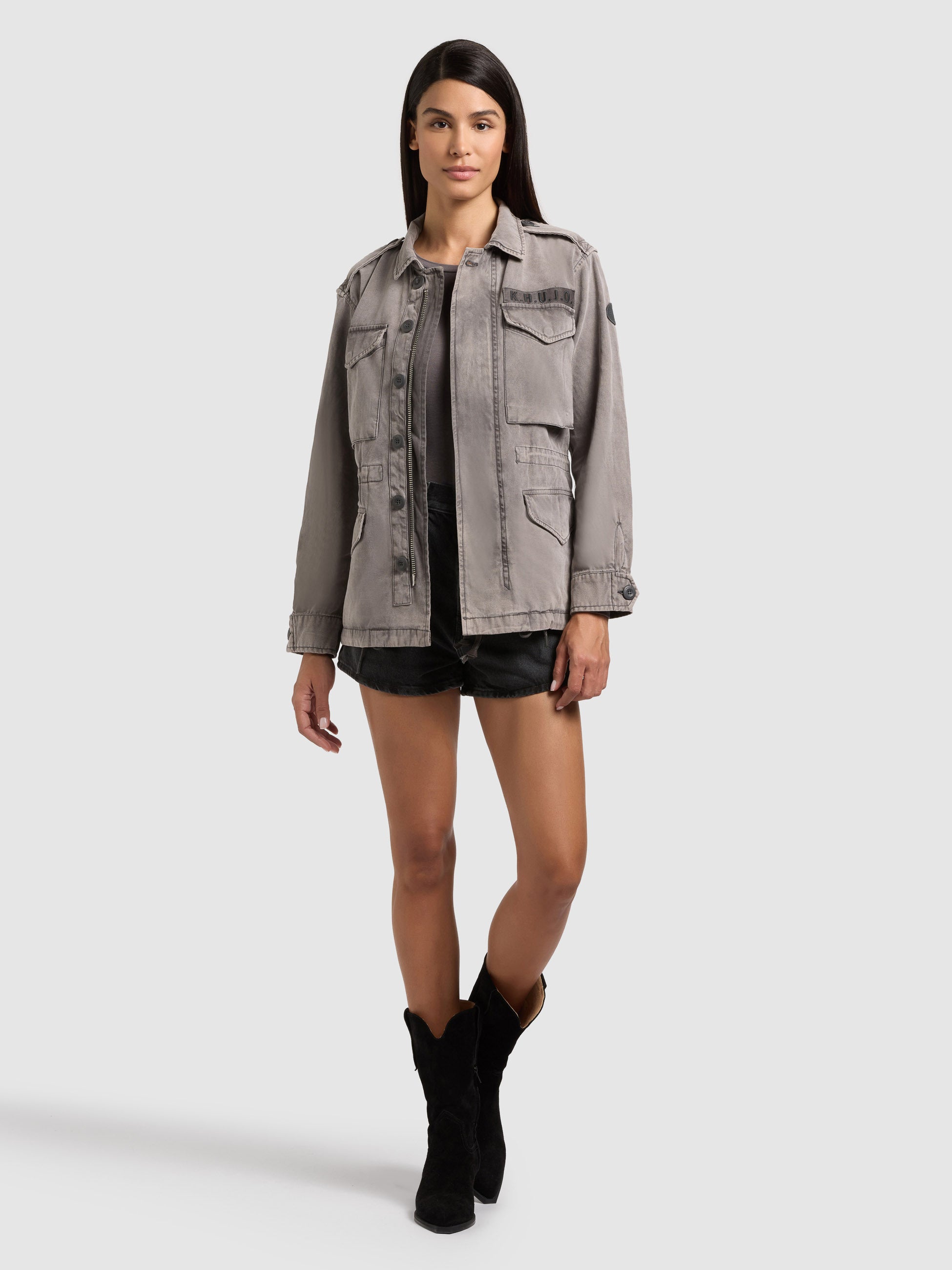 khujo-jacke-buni-slate-grey-fieldjacke-damen-aus-baumwoll-twill image 2