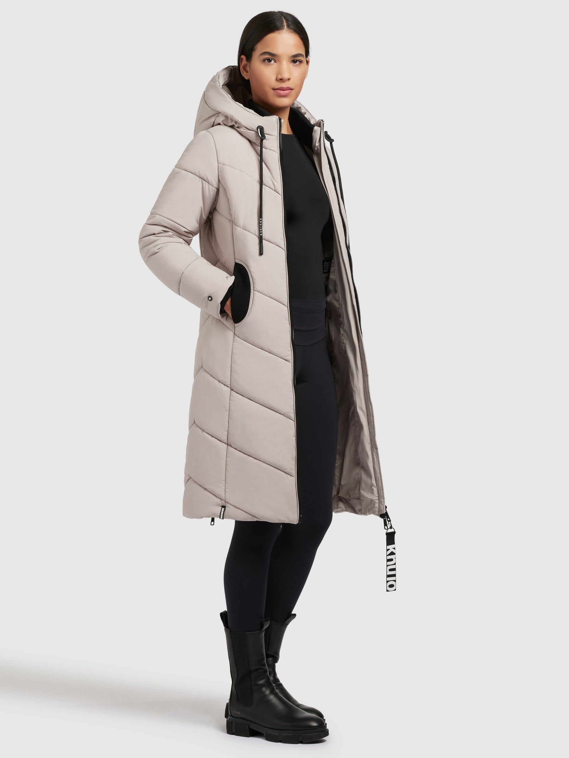 khujo-mantel-aribay4-light-hellbeige-lange-damen-steppjacke image 6