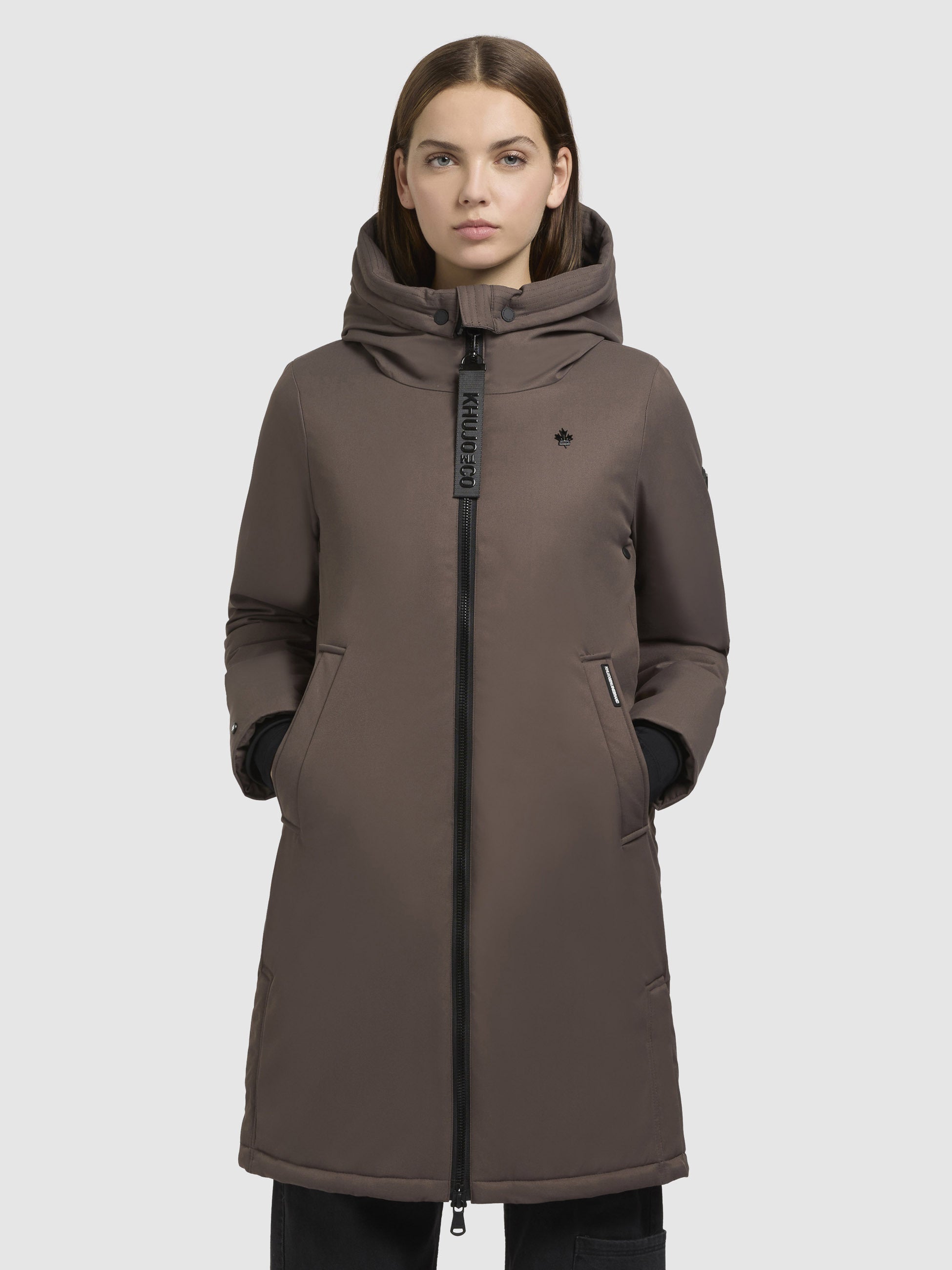 khujo-mantel-yaak3-taupe-dunkel-damen-parka-kurzmantel-wattiert-mit-gro-er-kapuz image 4