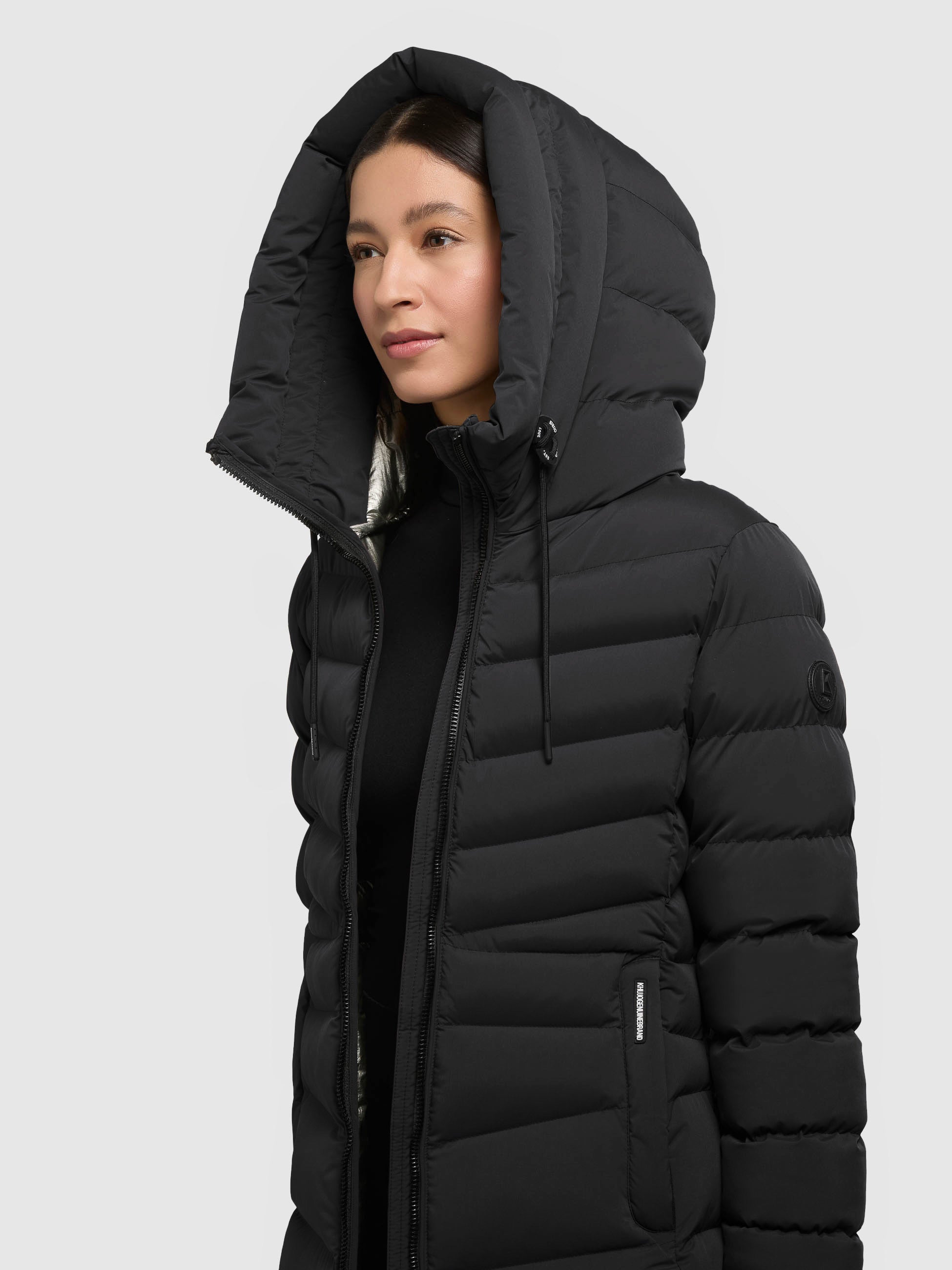 khujo-mantel-tuhani5-black-steppmantel-damen-slim-fit-kurz image 7