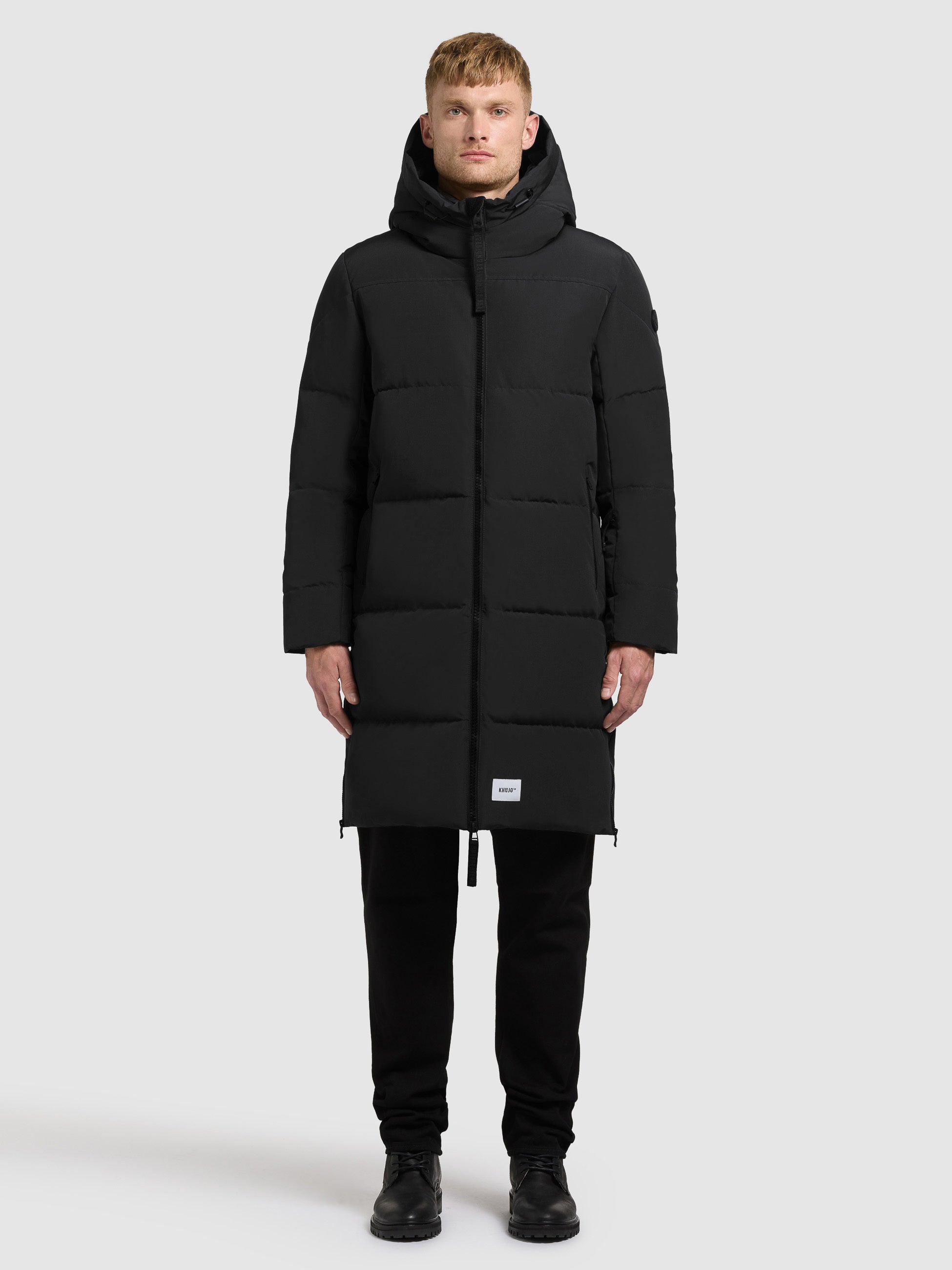 khujo-lear-steppmantel-black-herren-loose-fit-monochrom image 1
