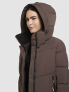 khujo-coat-luga-damen-steppmantel-light-brown-knielang-loose-fit image 7