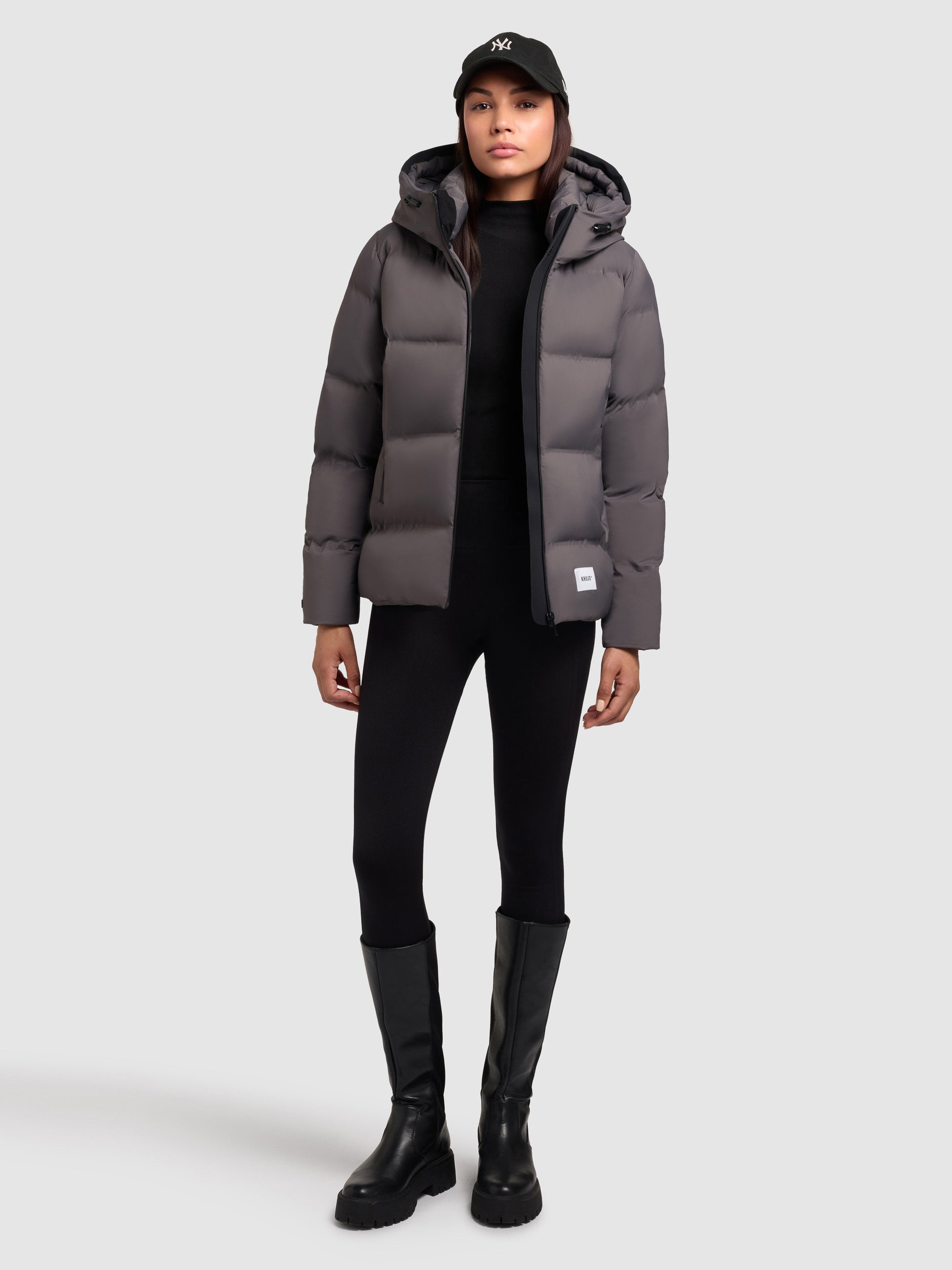 khujo-jacke-liev2-graphite-grey-damen-winter-steppjacke-h-ftlang-mit-kapuze image 1