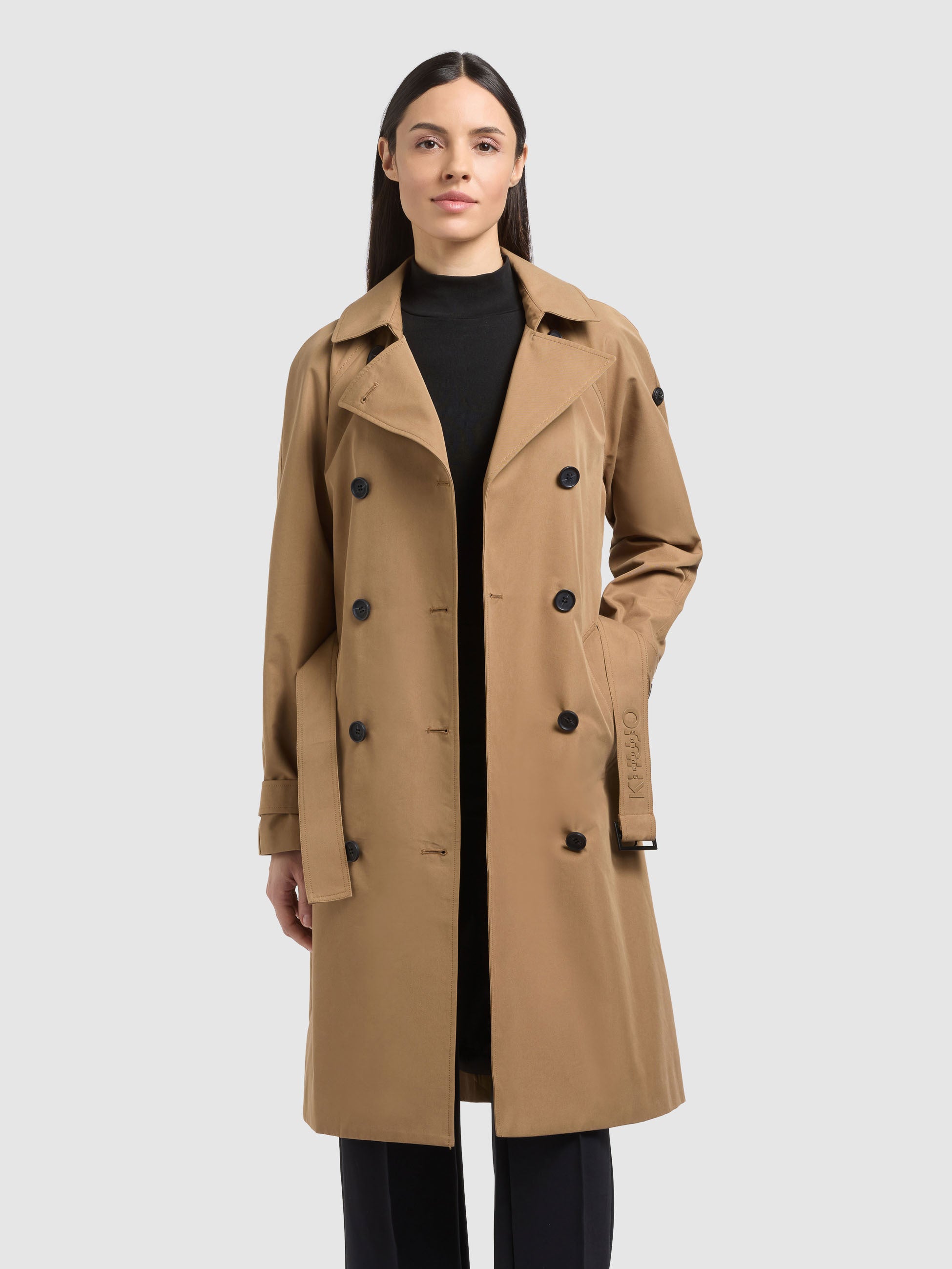 khujo-rula2-damen-mantel-mustard-trenchcoat-kurzmantel-mit-g-rtel image 1