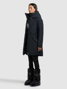 khujo-diance-damen-kurzmantel-port-blue-slim-fit-wattiert image 2