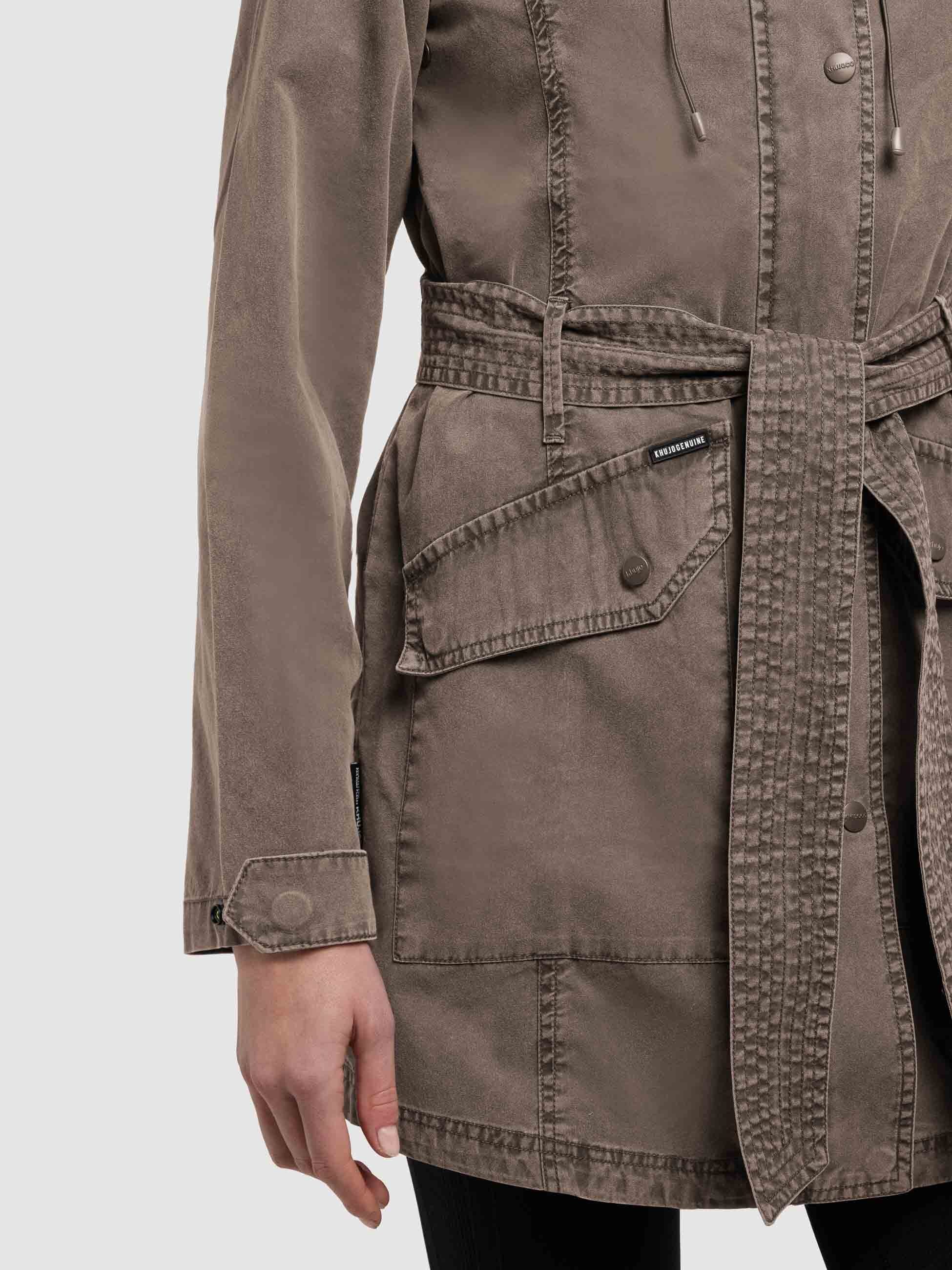 khujo-prea-jacke-damen-trench-parka-in-latte-brown-mit-kapuze-und-g-rtel image 8