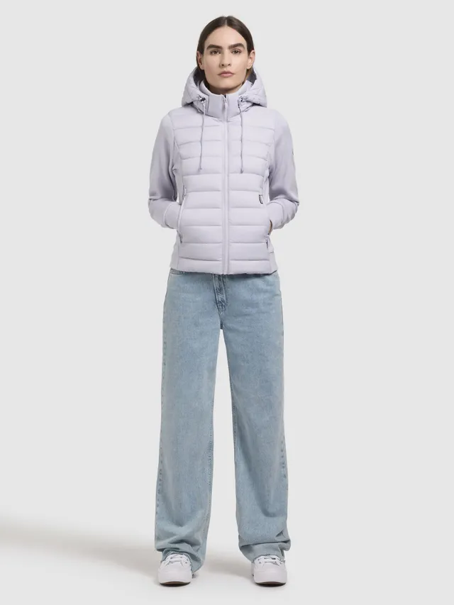 khujo-athi-damen-steppjacke-blasslila-materialmix-baumwollmix image 1