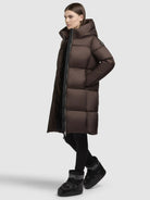 khujo-coat-nikita-dark-brown-damen-steppmantel-knielang image 2