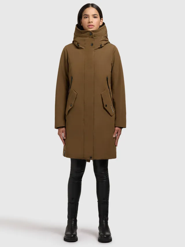 khujo-charlyn4-damen-kurzmantel-khaki image 1