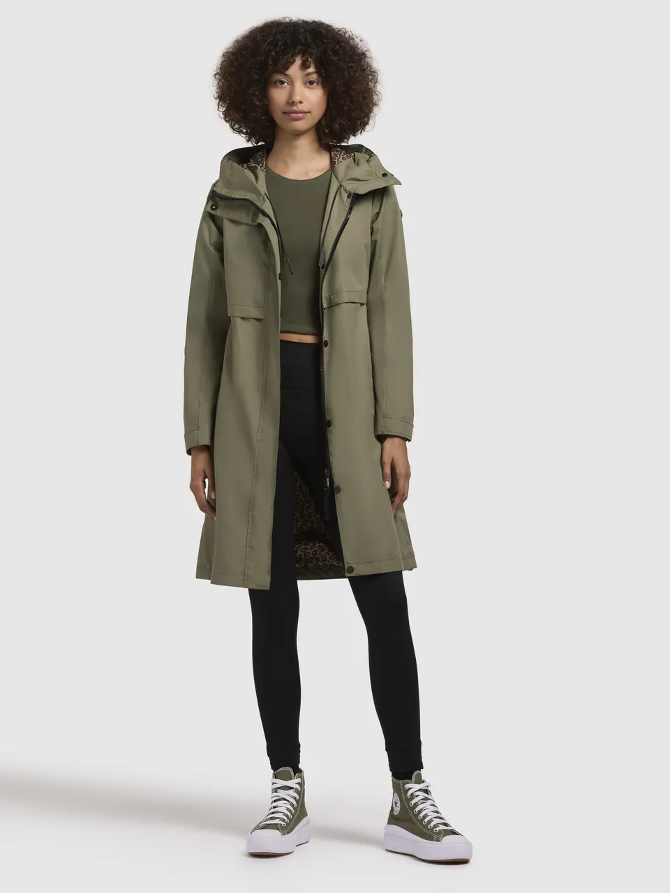 khujo-coat-talvi-light-olive-kurzer-slim-fit-mantel image 1
