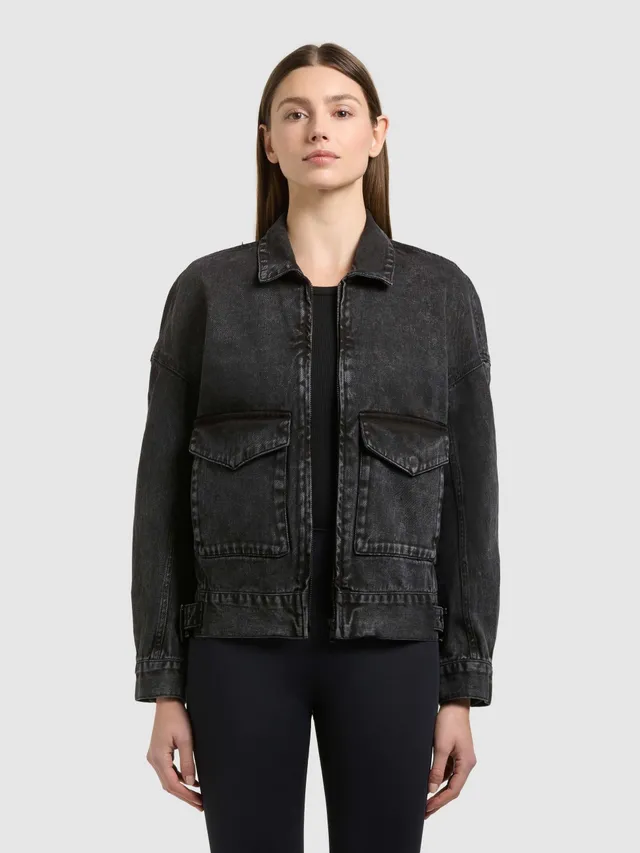 khujo-jacke-nelina-black-damen-jeansjacke-aus-baumwoll-denim image 1