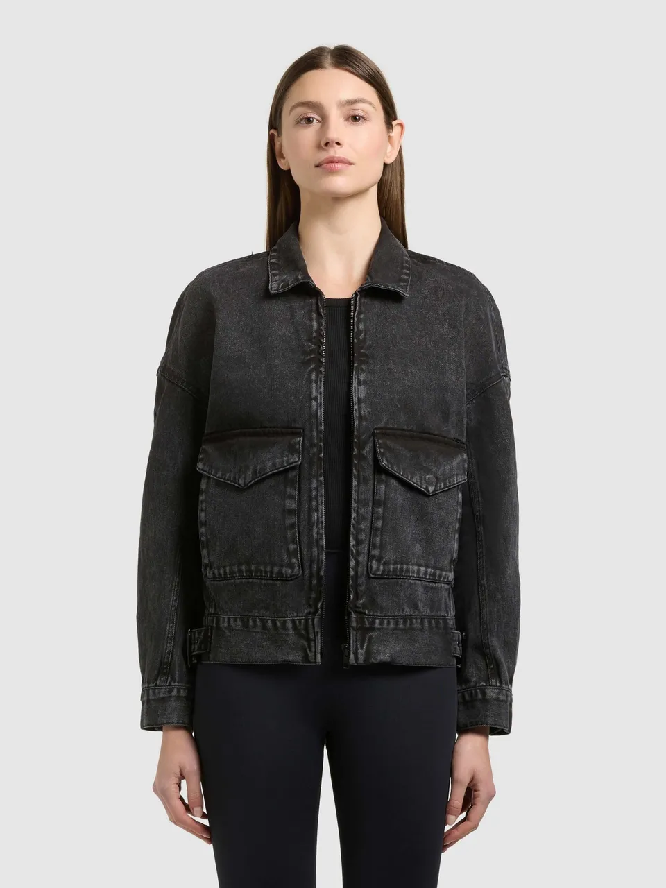 khujo-jacke-nelina-black-damen-jeansjacke-aus-baumwoll-denim image 1
