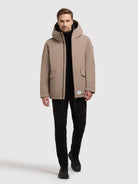 khujo-jacke-oreg-warm-wattierte-kapuzenjacke-in-greige image 2