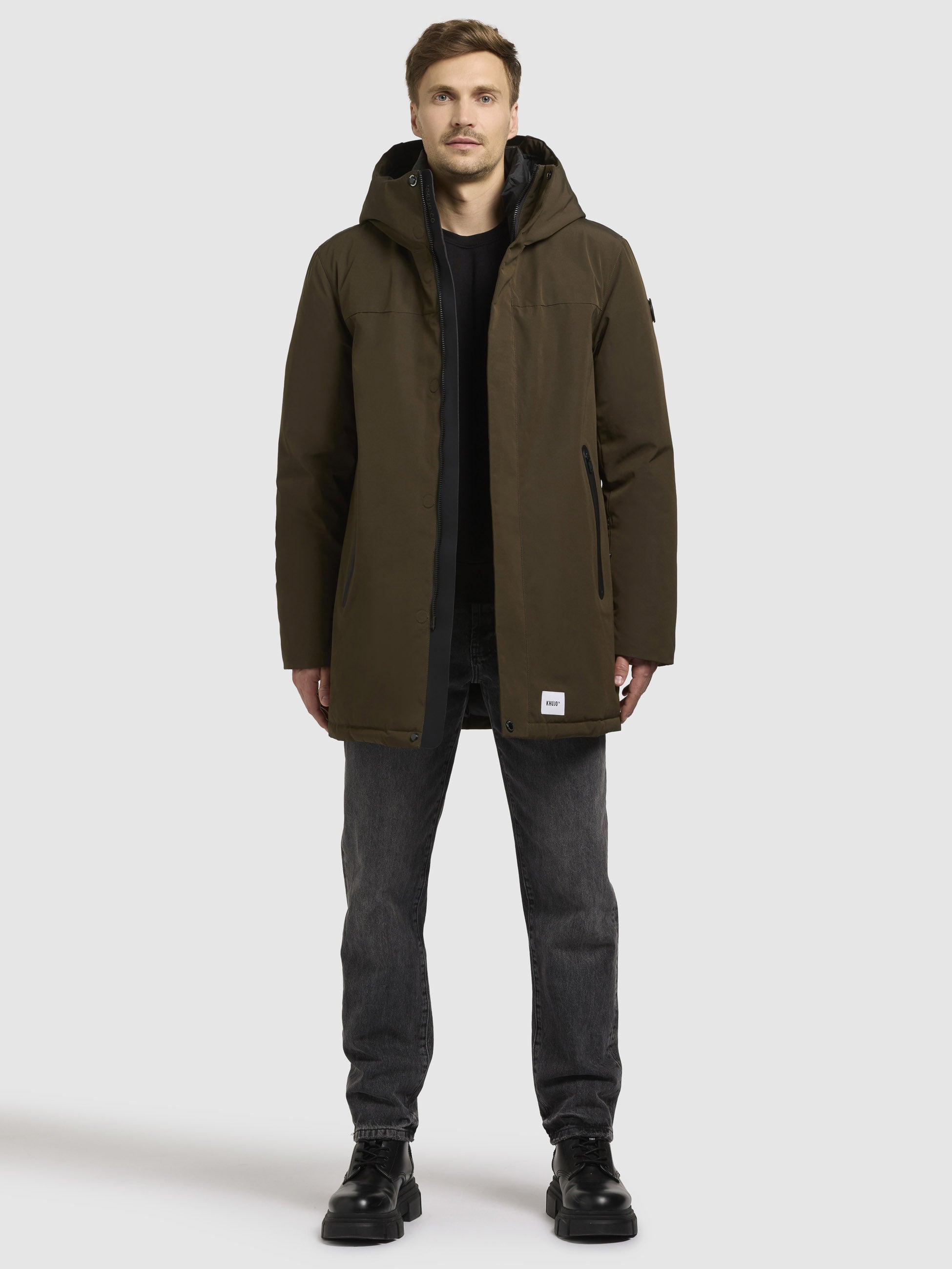 khujo-jacke-kann-dunkeloliv-wattierter-herren-parka image 1