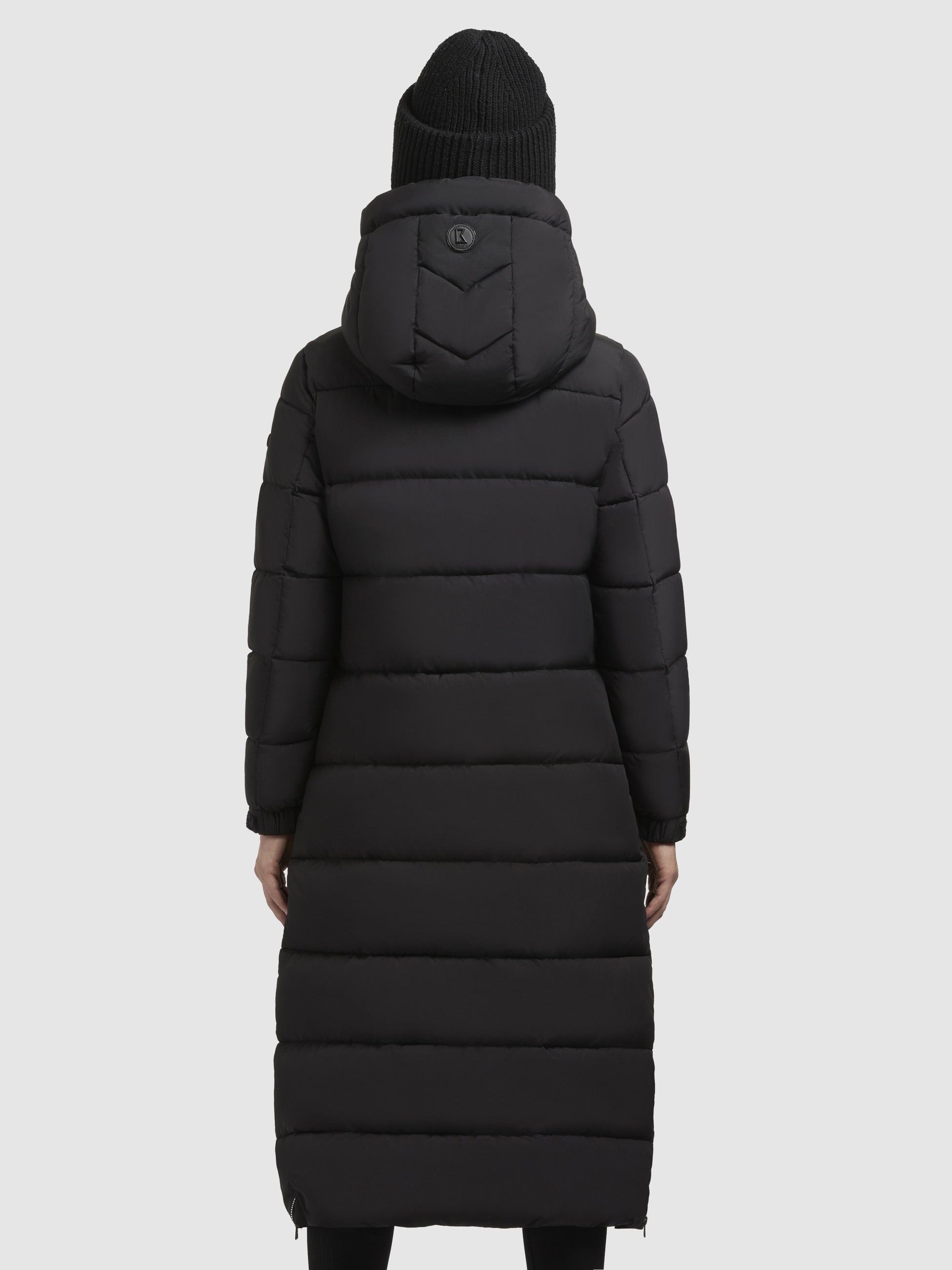 khujo-deria3-damen-mantel-schwarz-steppmantel-knielang-slim-fit image 3
