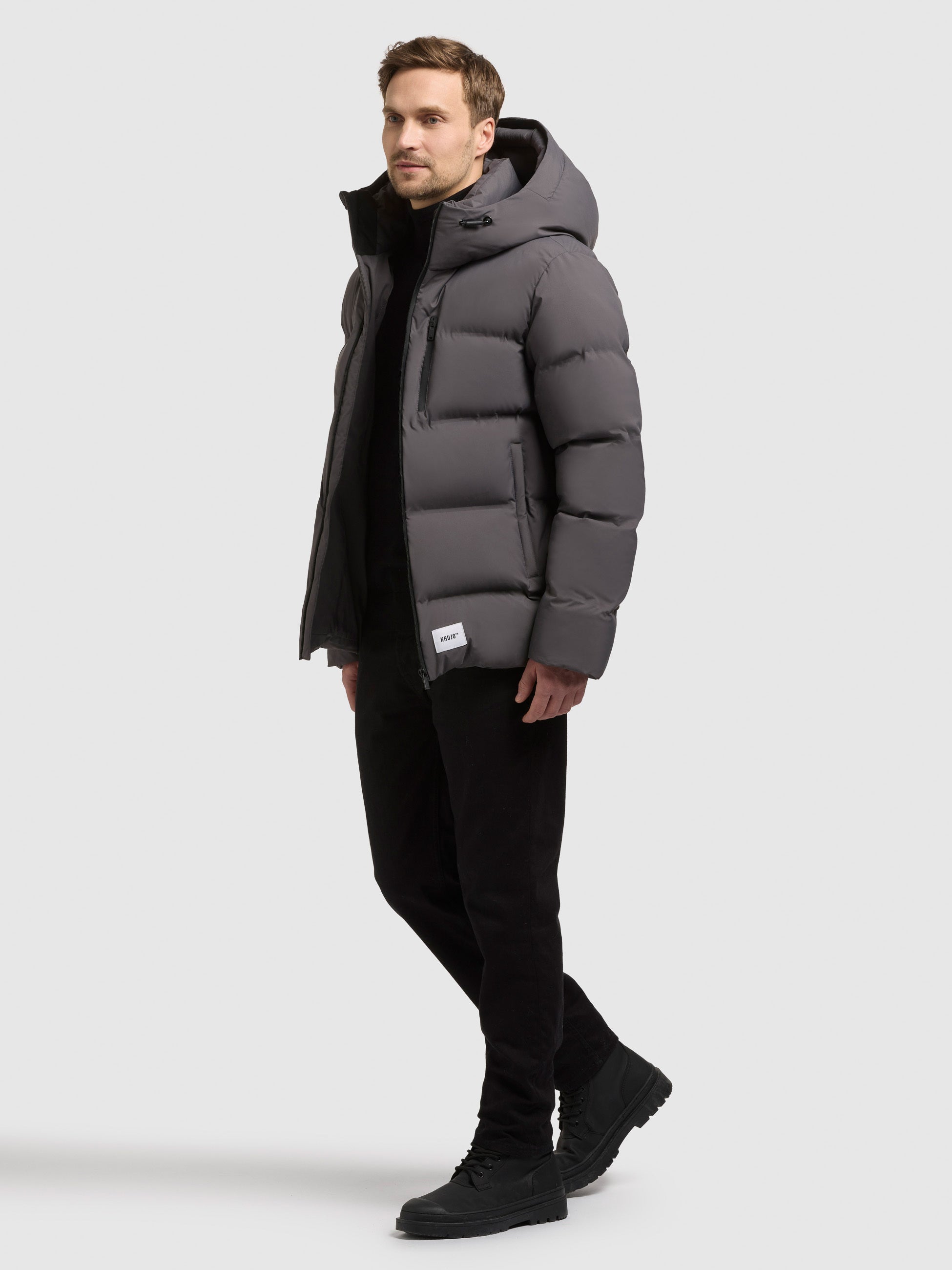 khujo-jacke-silas3-graphite-grey-warm-wattierte-steppjacke-mit-kapuze image 6