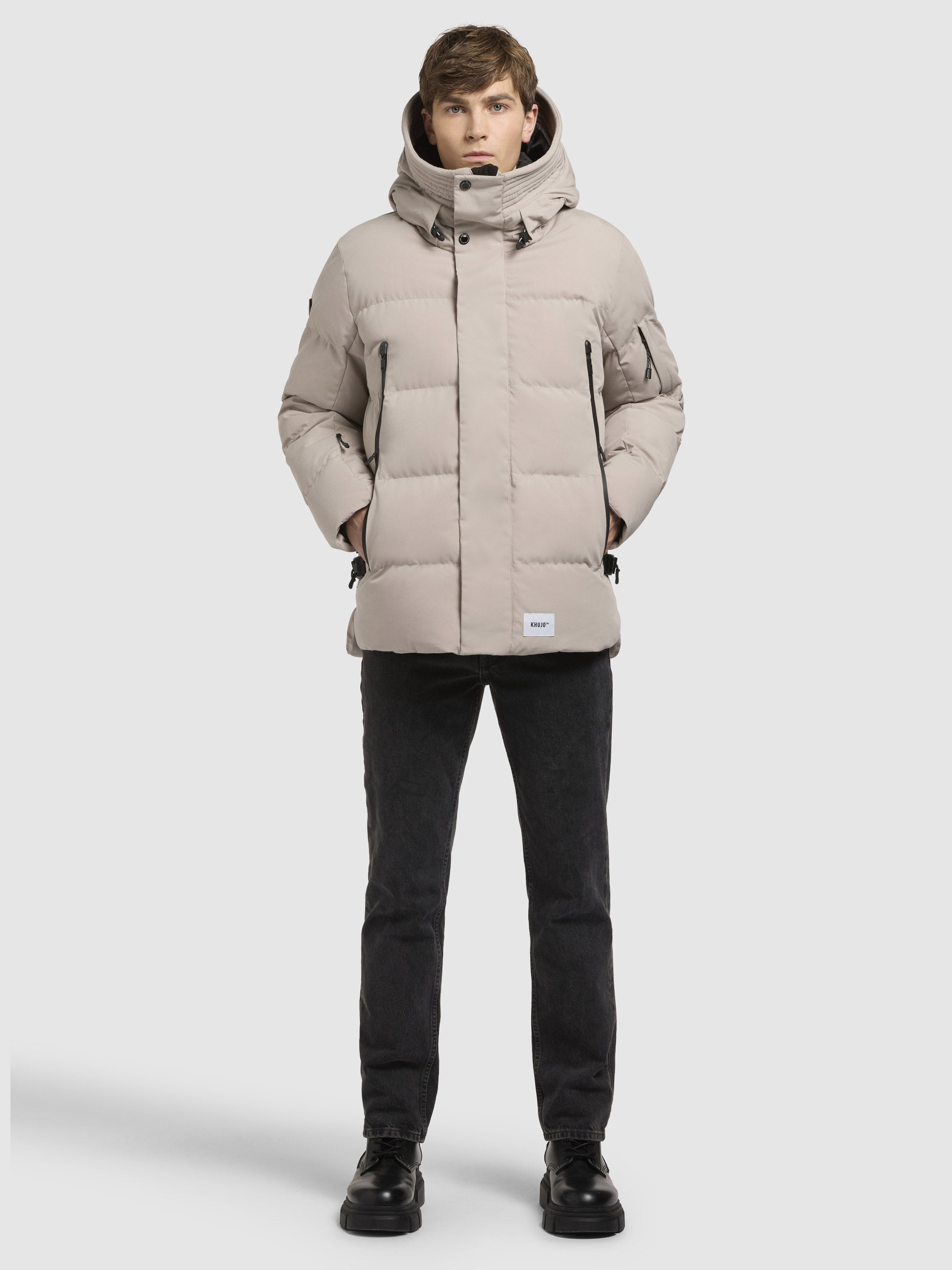 khujo-jacke-tato-hellgrau-steppjacke-mit-kapuze-h-ftlang image 1