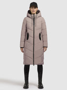 khujo-coat-aribay5-taupe-steppmantel-mit-strick image 2