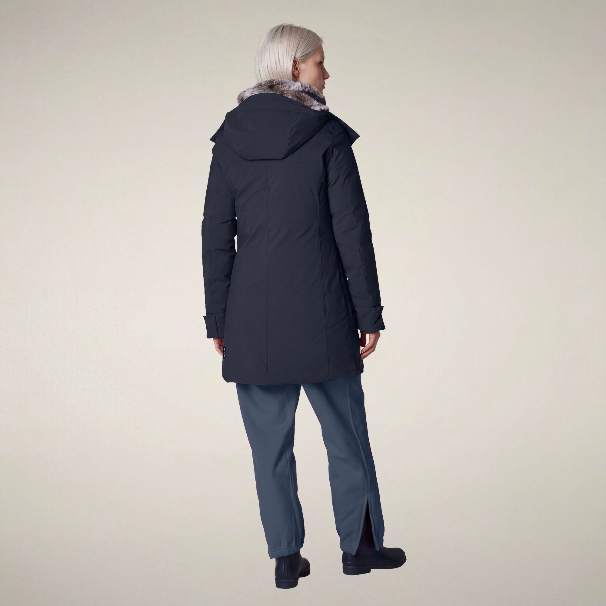 save-the-duck-samantah-damen-winterparka-arctic-blu-nero image 2