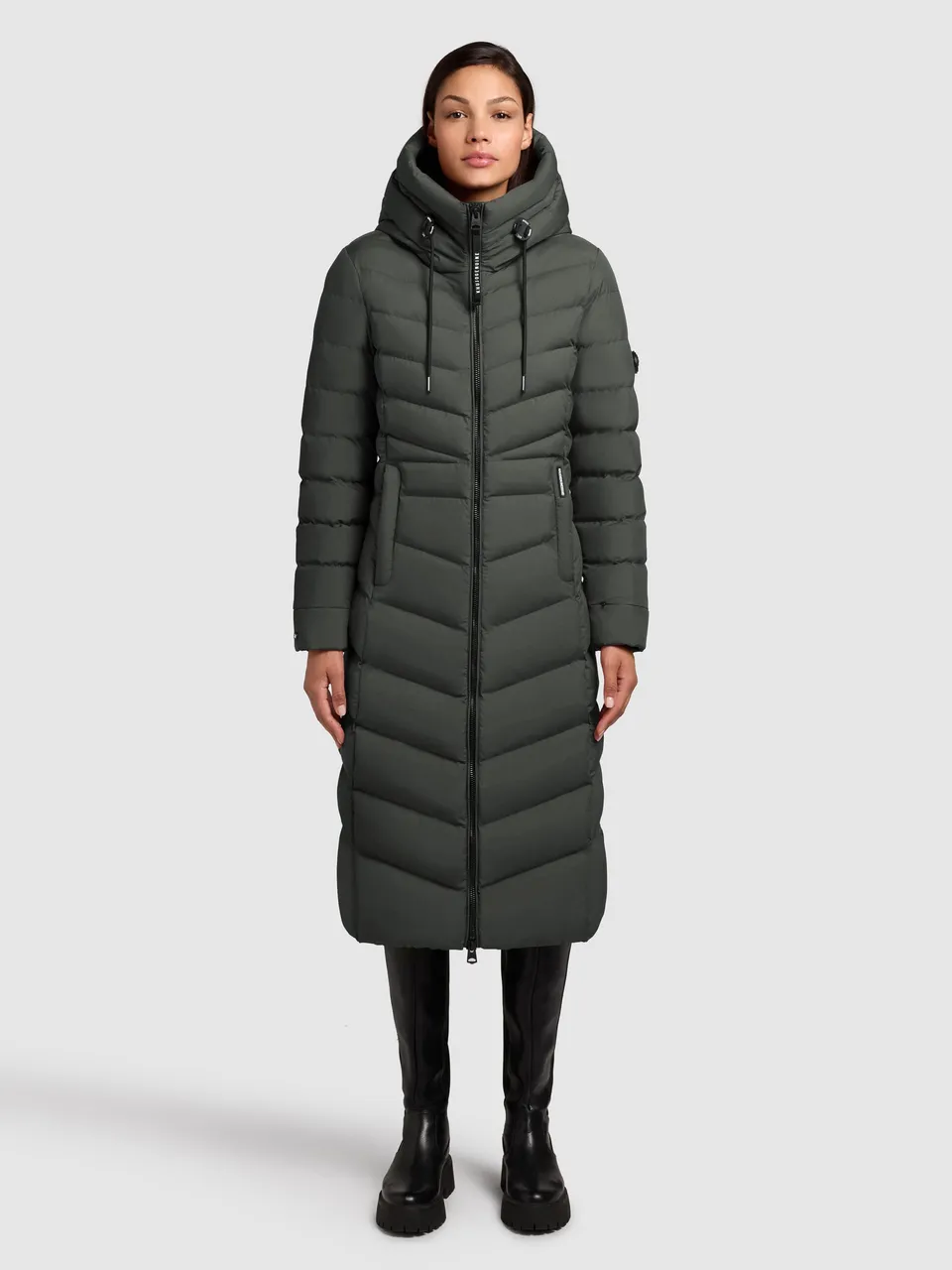 khujo-mantel-ingram4-foam-green-damen-steppmantel-knielang image 1