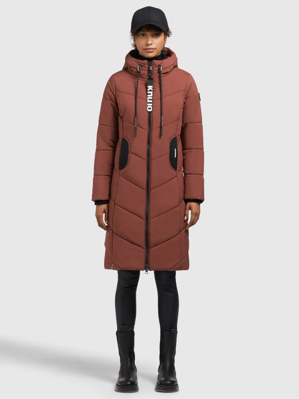 khujo-mantel-aribay4-light-rostrot-damen-lange-steppjacke image 1