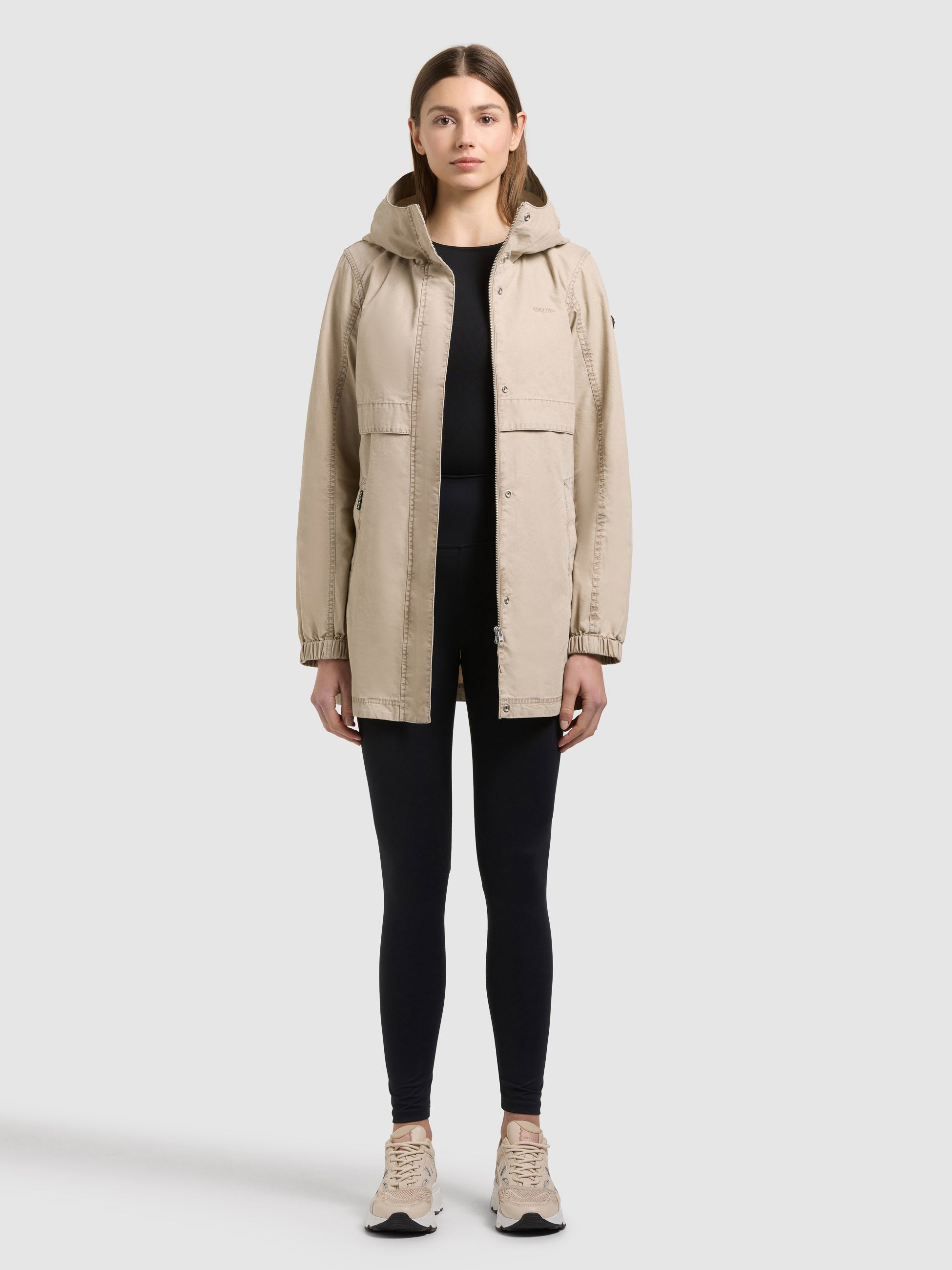 khujo-brava-damen-jacke-slim-fit-kapuzenjacke-moussy-beige image 6