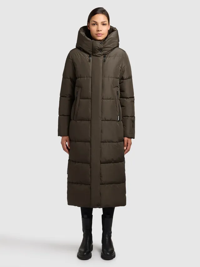 khujo-coat-soulani4-dark-green-steppmantel-wadenlang-damen image 1