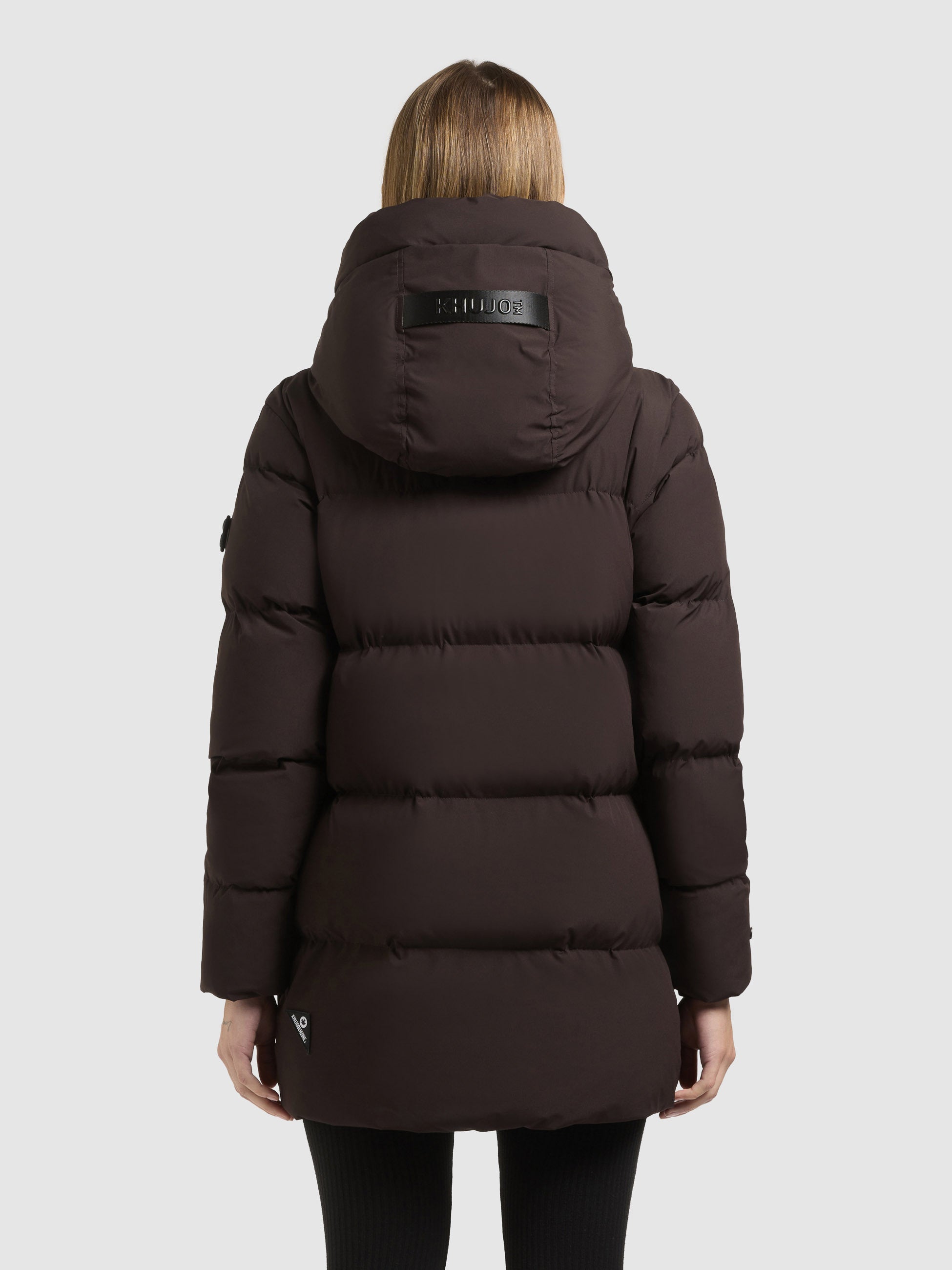 khujo-jacke-drown2-matt-steppjacke-chocolate-chip-damen-loose-fit image 3
