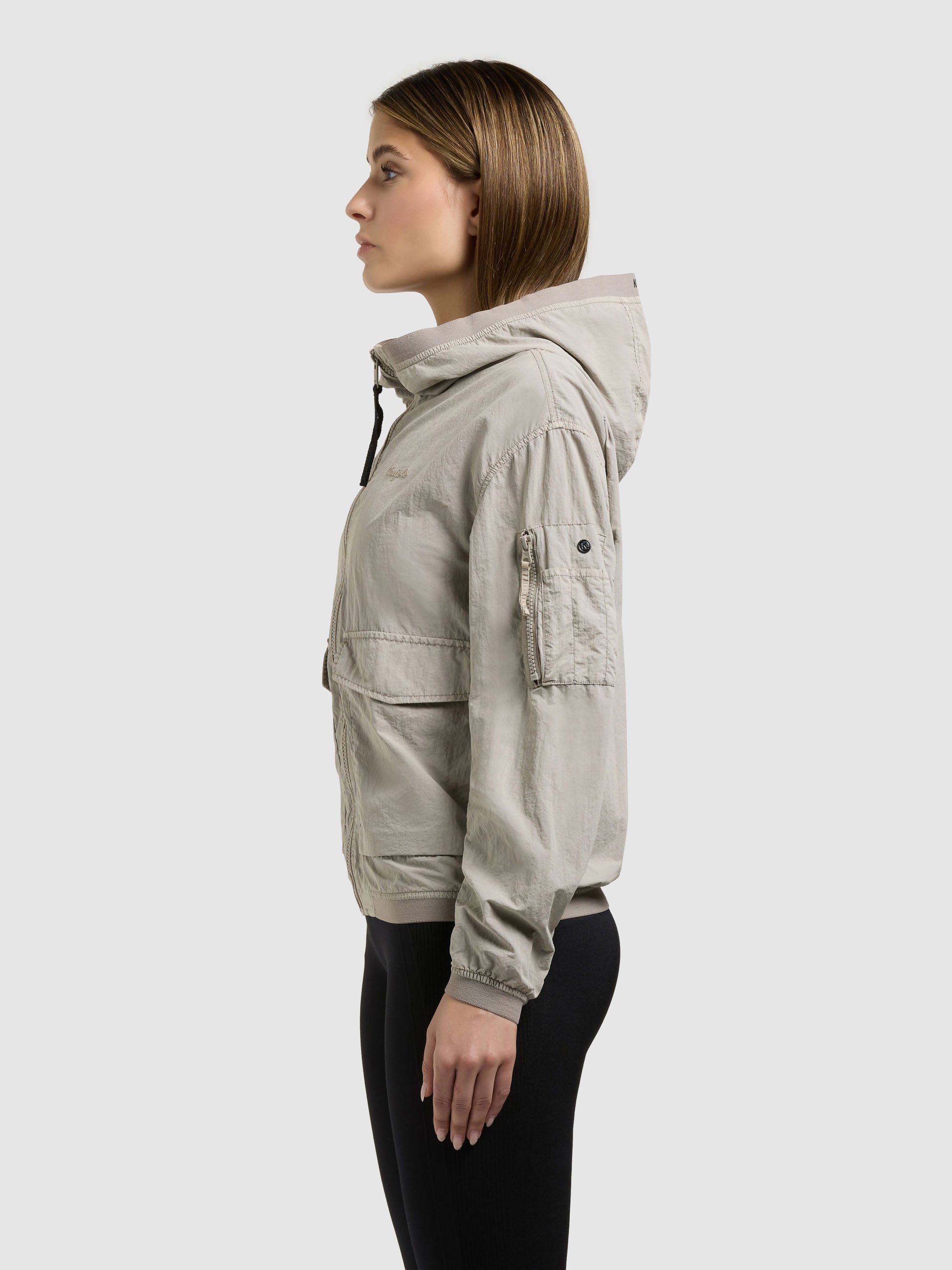 khujo-vona-damen-bomberjacke-bone-beige-leichte-ungef-tterte-blousonjacke image 5