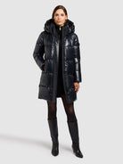 khujo-coat-haya2-shiny-midnight-blue-wasserabweisender-steppmantel-damen image 2