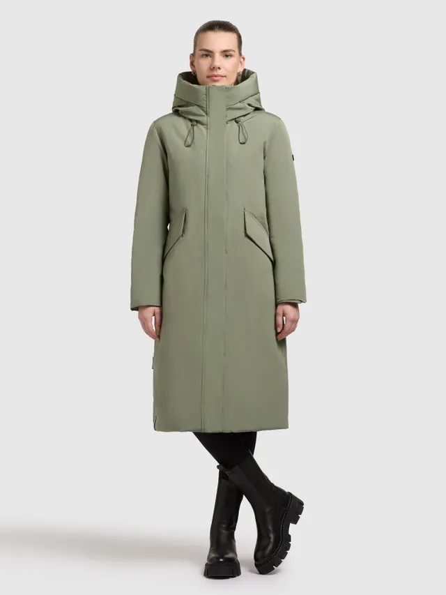 khujo-santini-damen-wintermantel-muted-green image 1